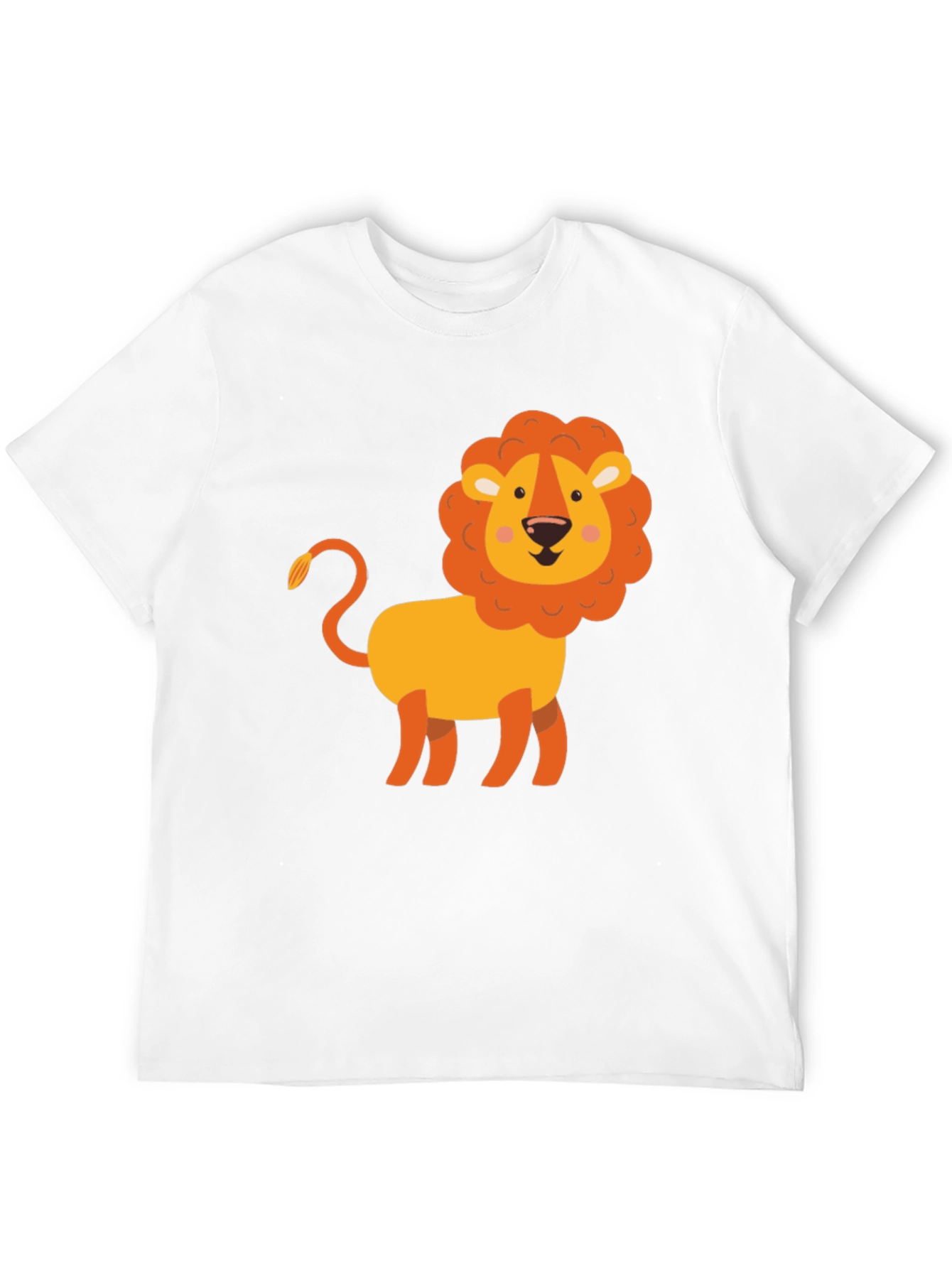 Cute Cartoon Lion Graphic Tee - Soft Black T-Shirt