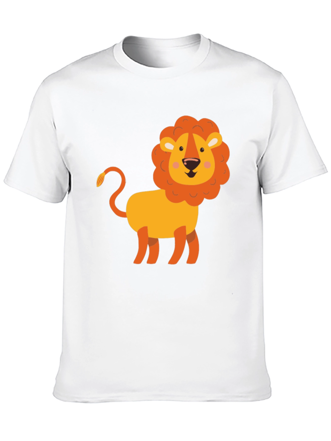 Cute Cartoon Lion Graphic Tee - Soft Black T-Shirt