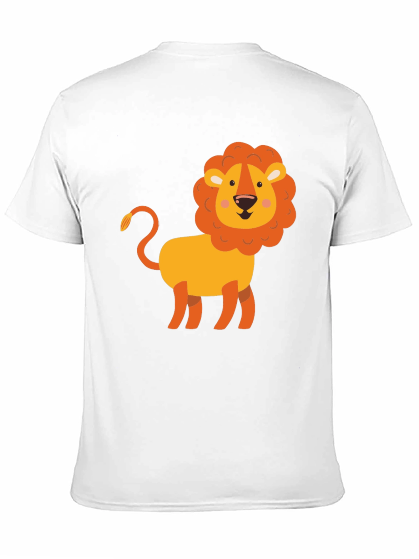 Cute Cartoon Lion Graphic Tee - Soft Black T-Shirt