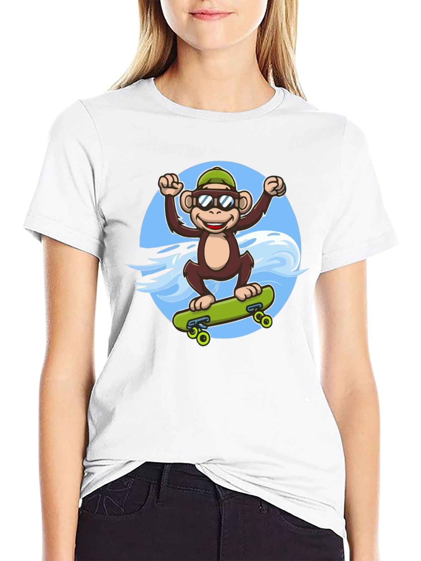 Monkey Skateboarder T-Shirt - Cool Graphic Tee
