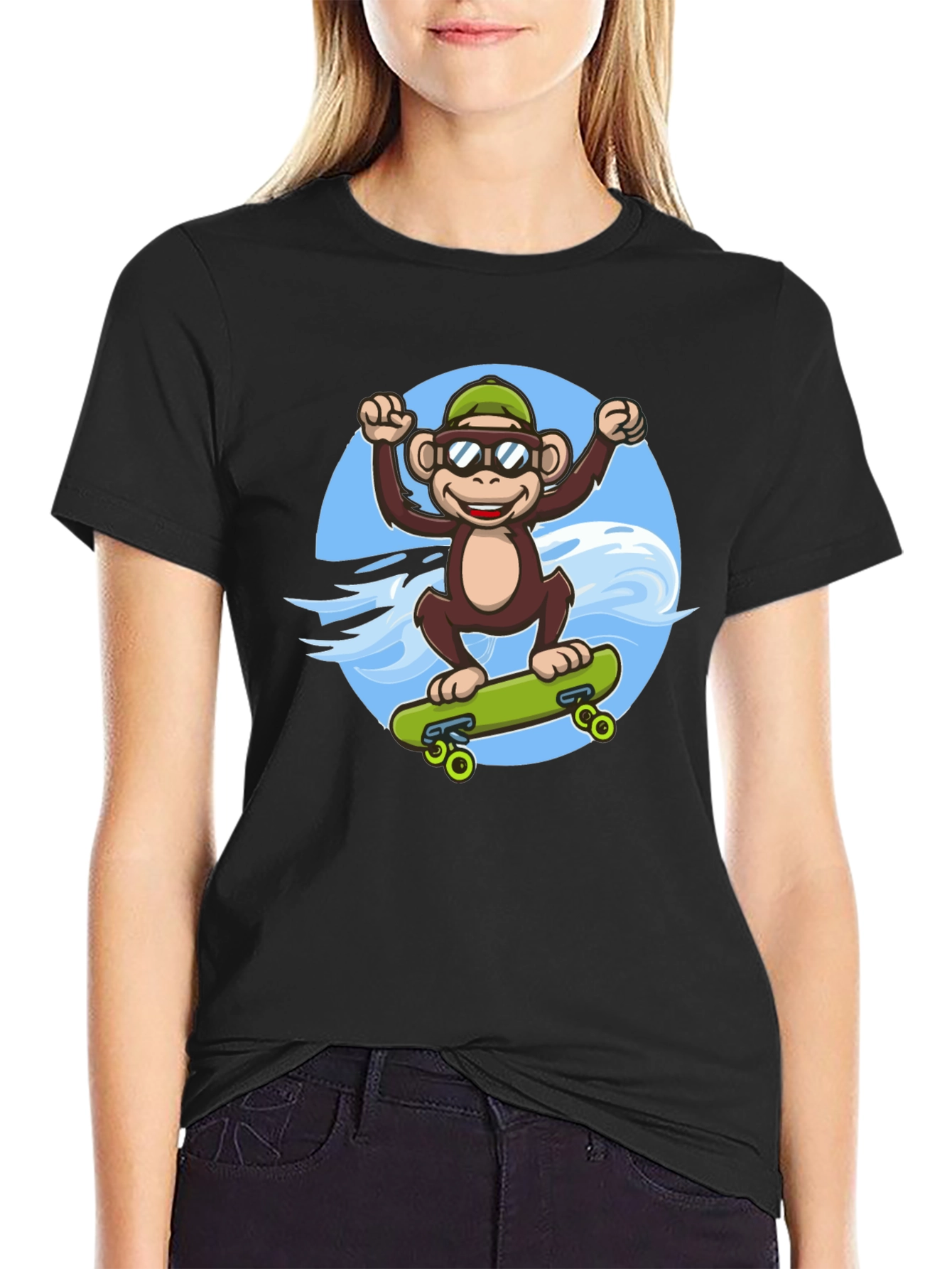 Monkey Skateboarder T-Shirt - Cool Graphic Tee