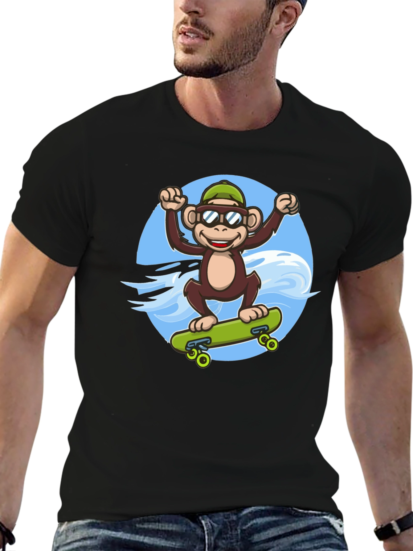 Monkey Skateboarder T-Shirt - Cool Graphic Tee