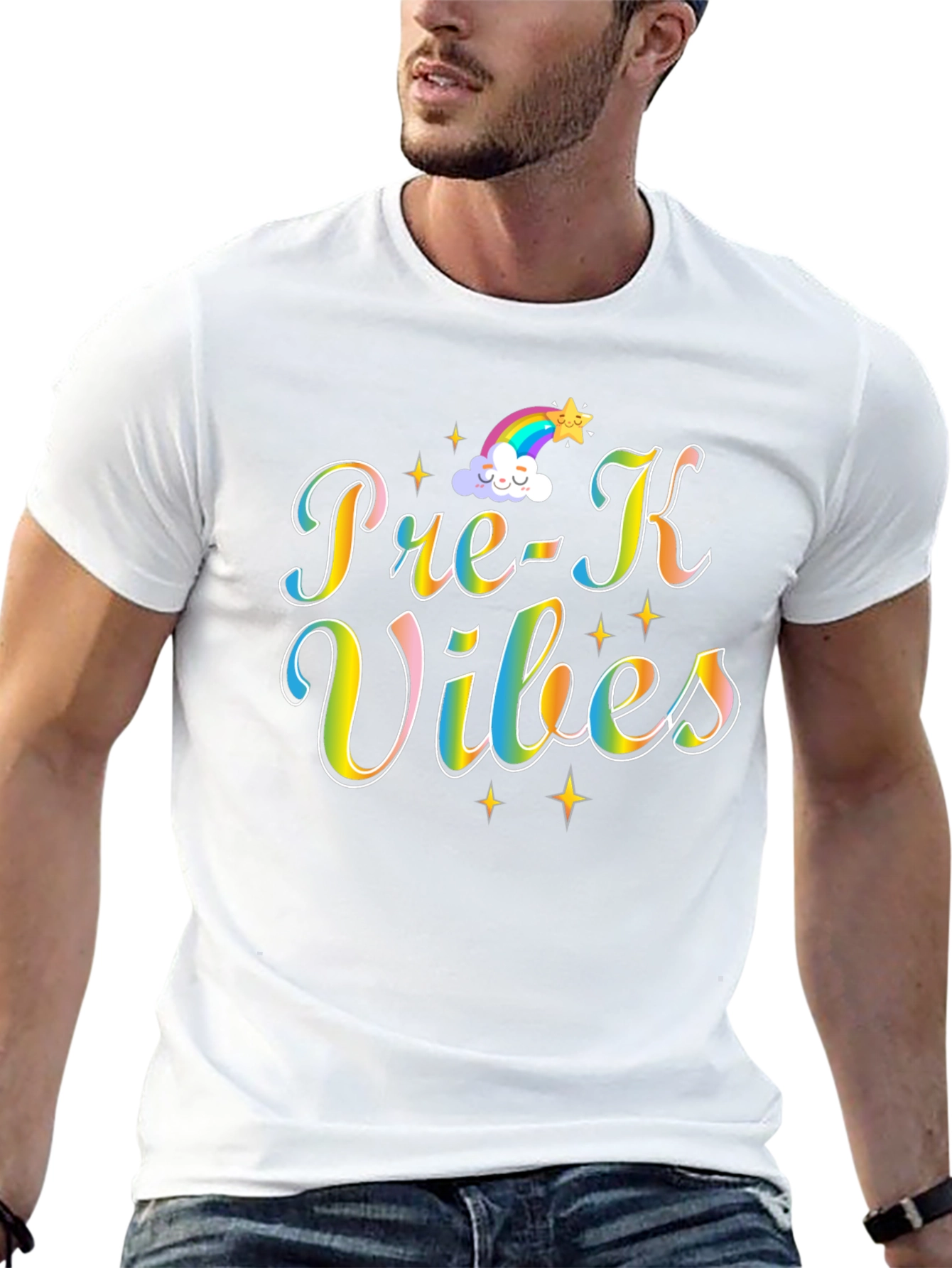 Pre-K Vibes Rainbow Graphic T-Shirt