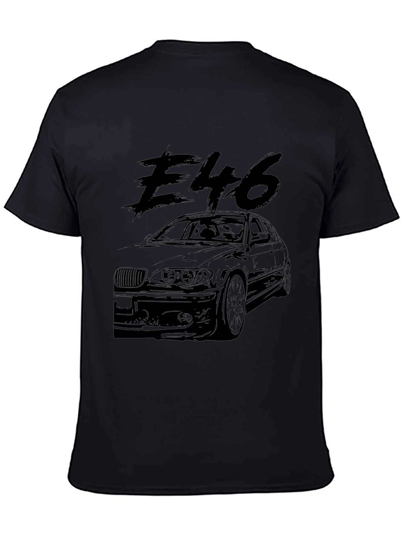 E46 Car Graphic T-Shirt - Black