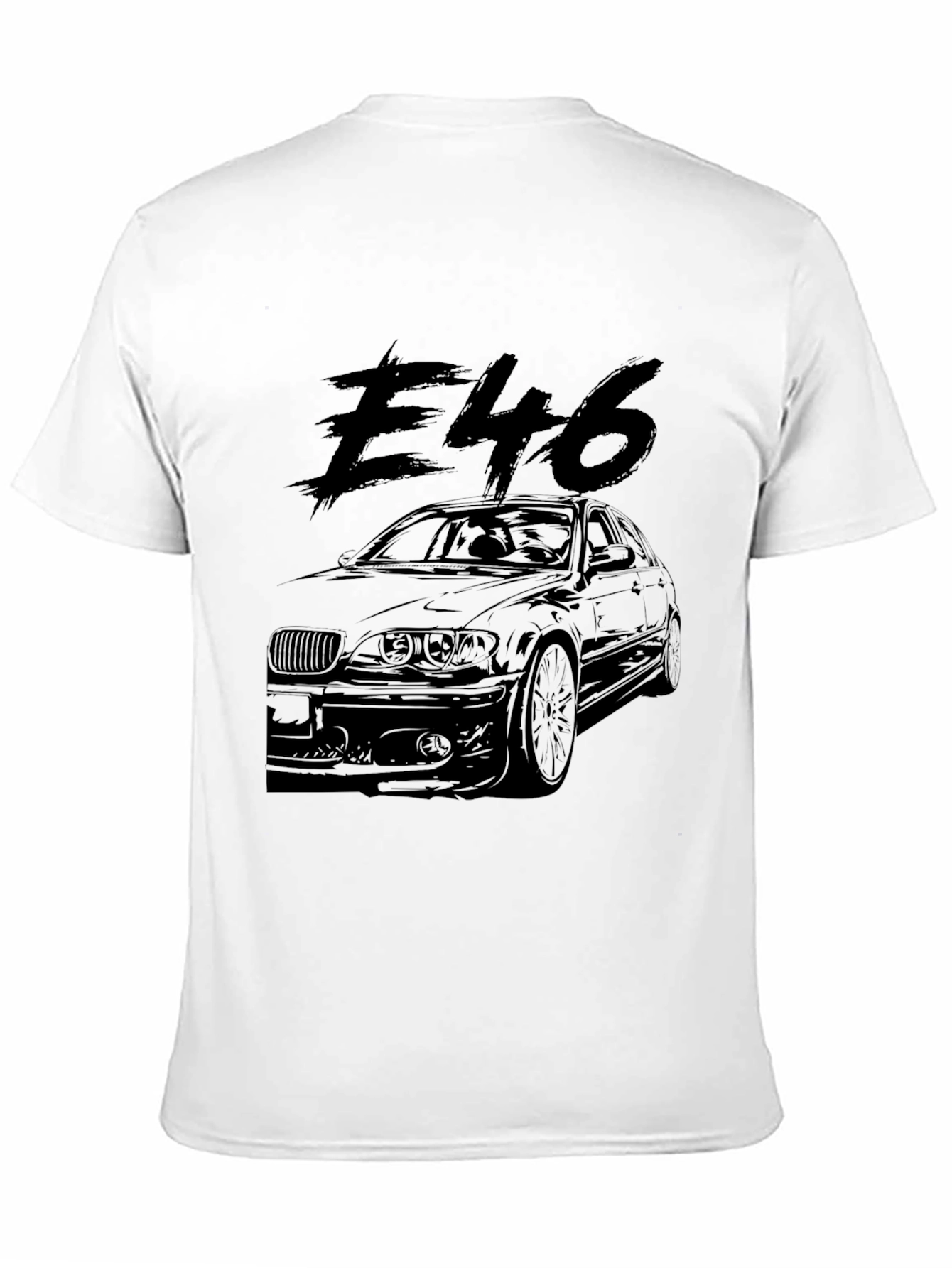 E46 Car Graphic T-Shirt - Black