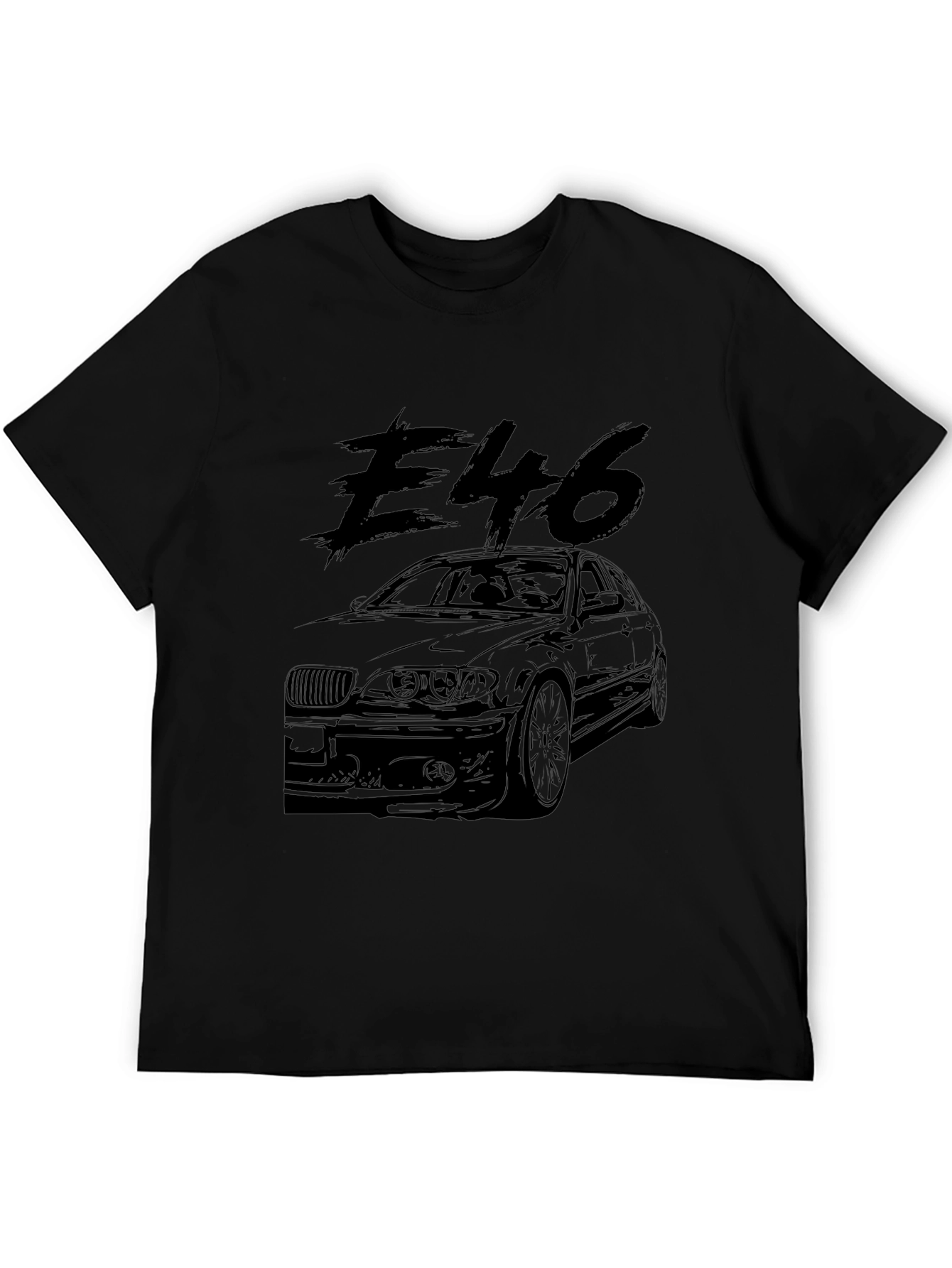 E46 Car Graphic T-Shirt - Black