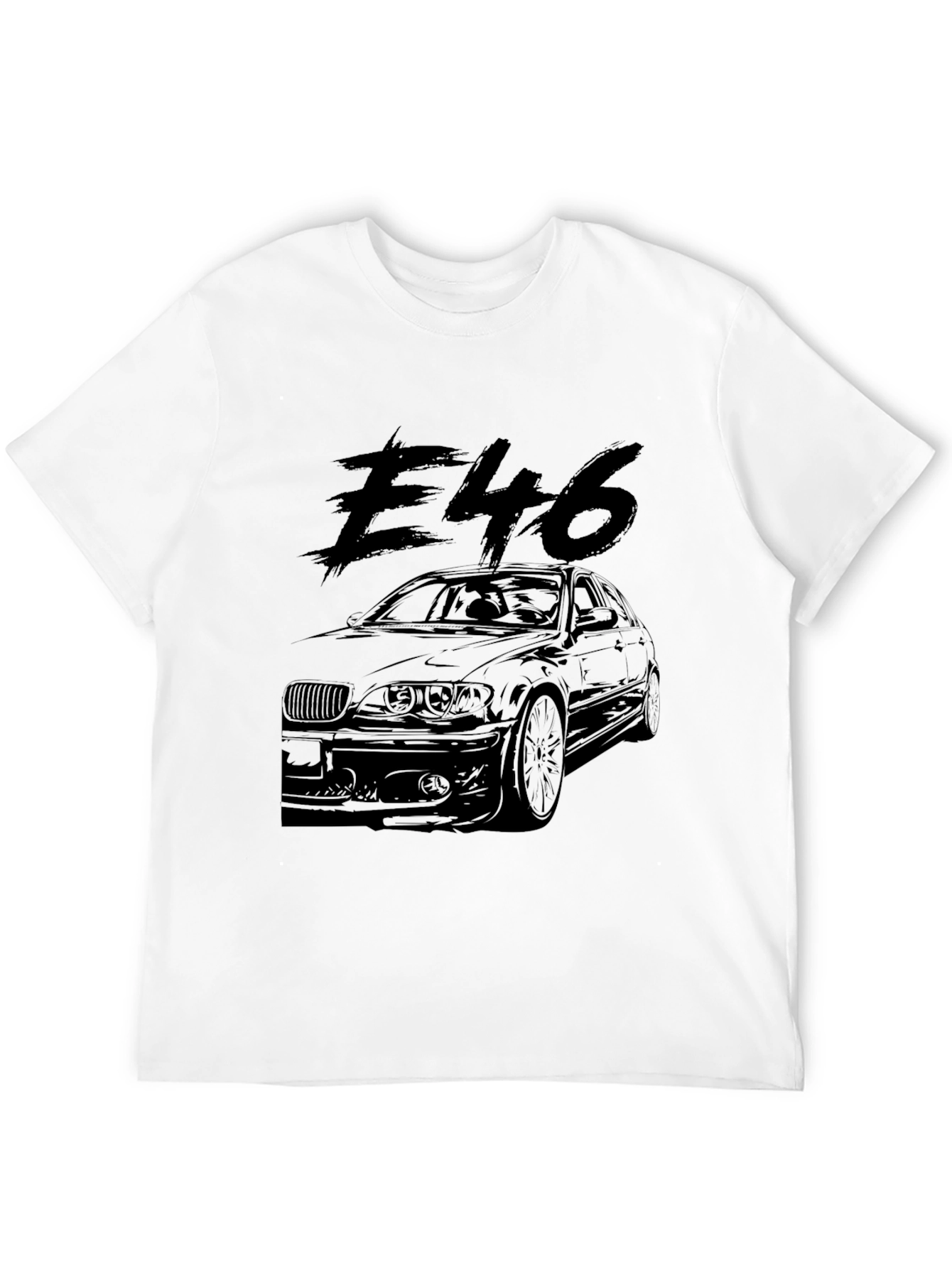 E46 Car Graphic T-Shirt - Black