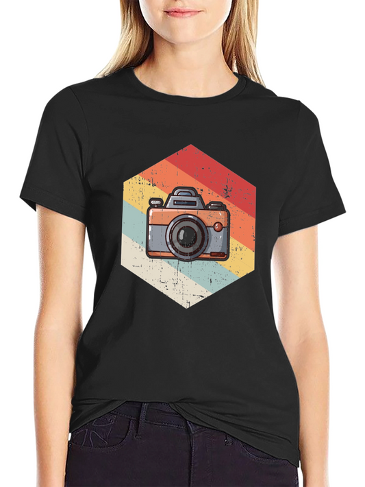 Retro Camera Graphic Tee - Vintage Style