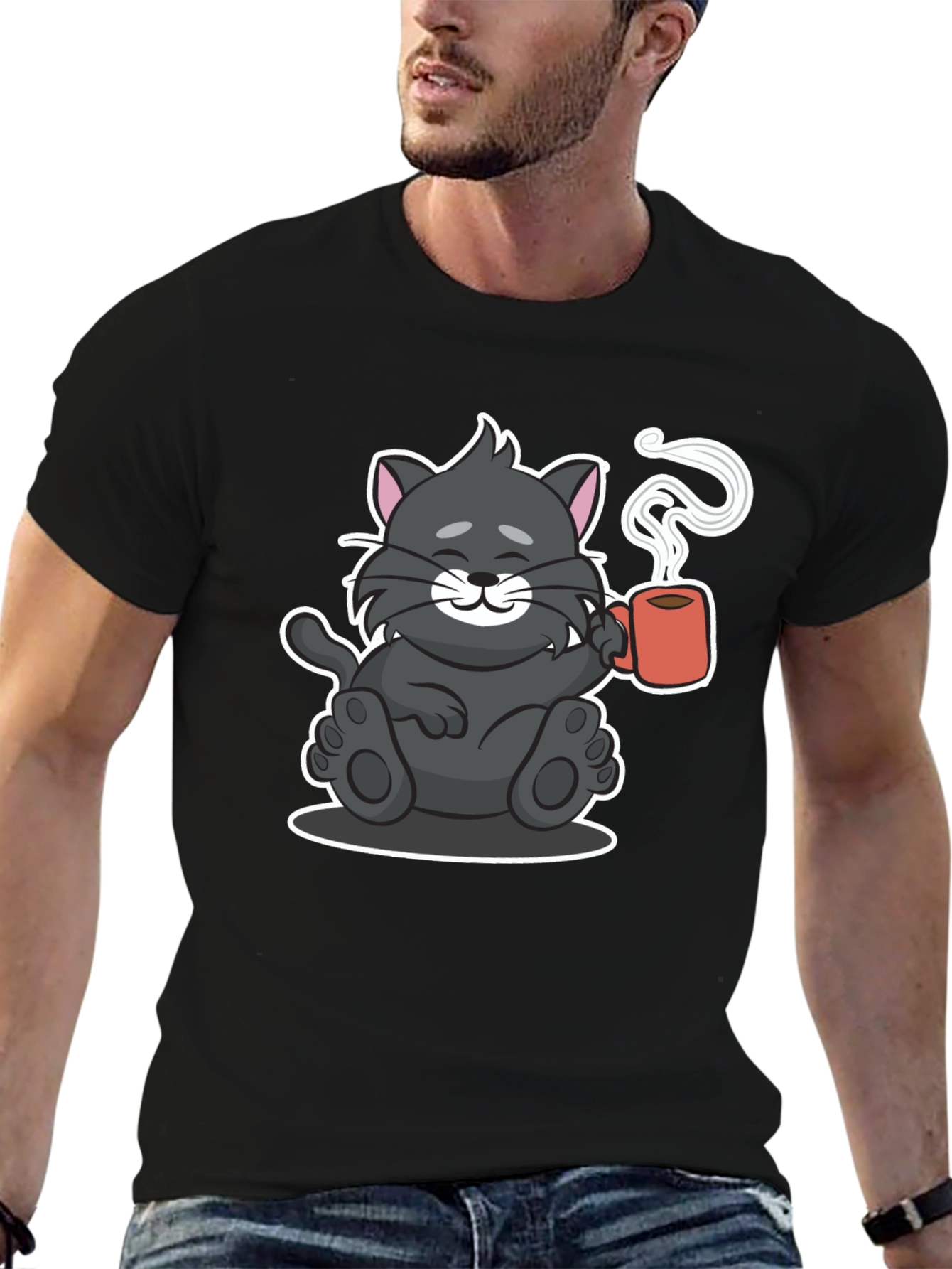 Cute Cat Coffee Lover T-Shirt