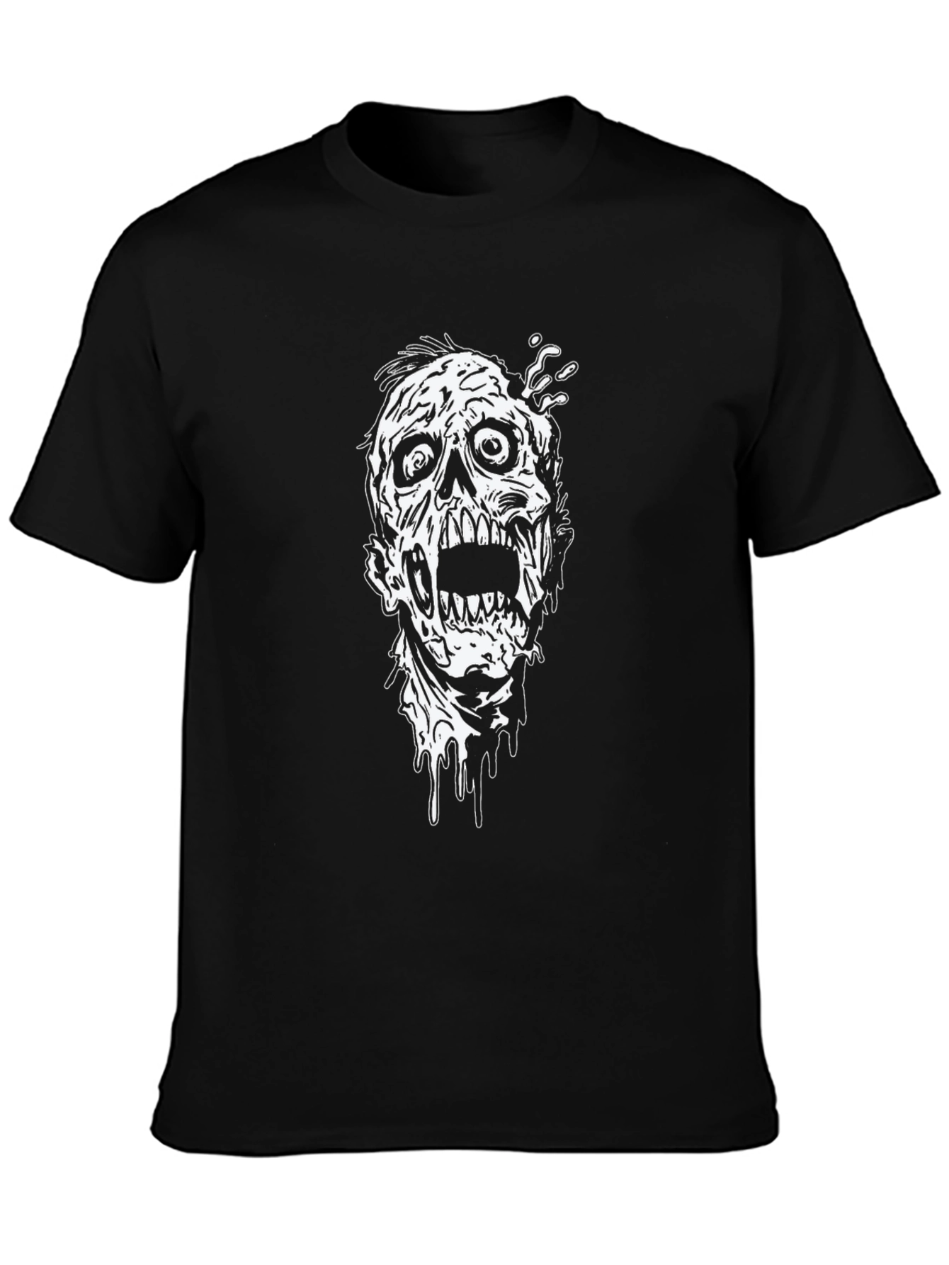 Zombie Graphic T-Shirt - Black Cotton Tee