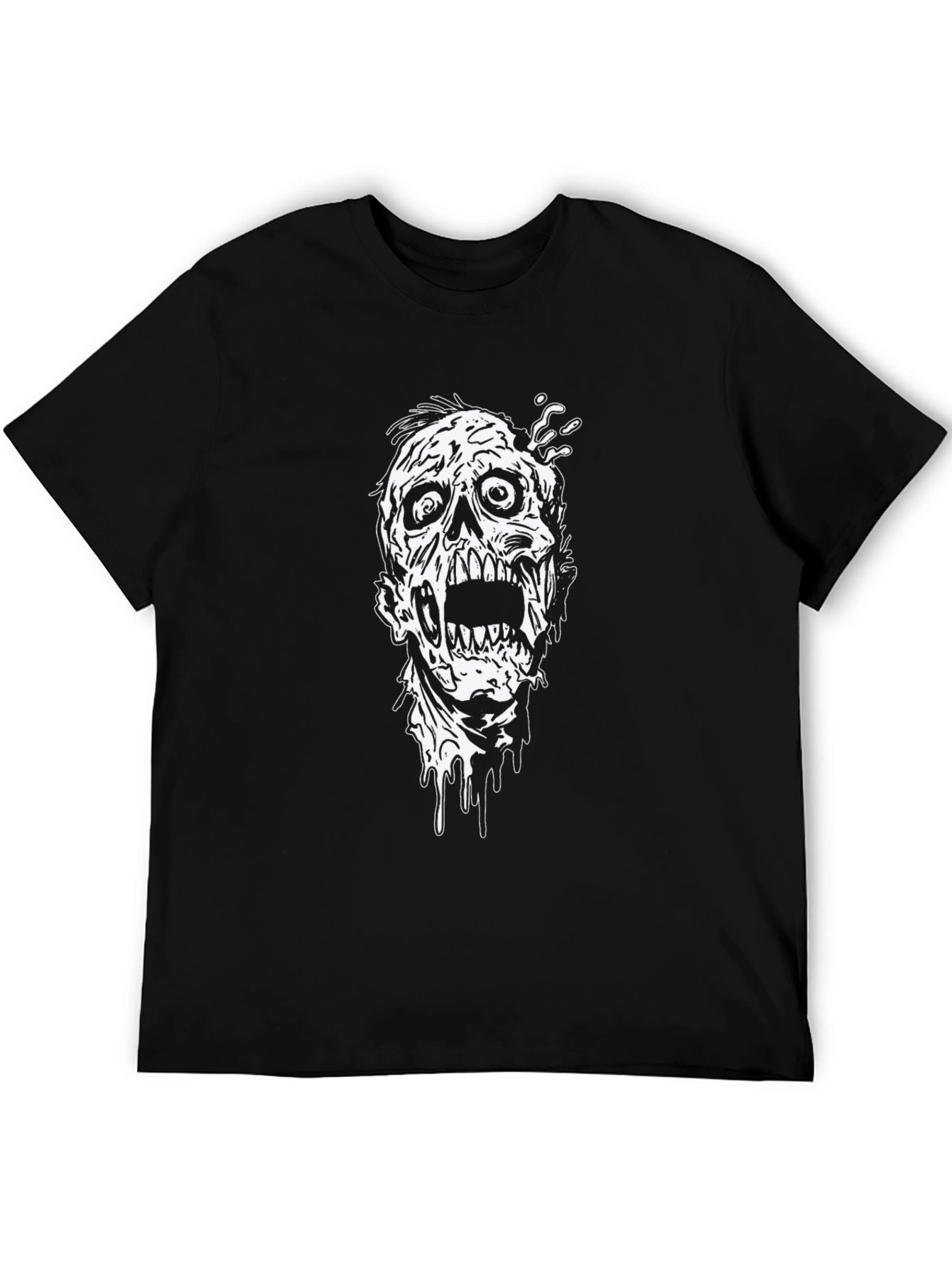 Zombie Graphic T-Shirt - Black Cotton Tee