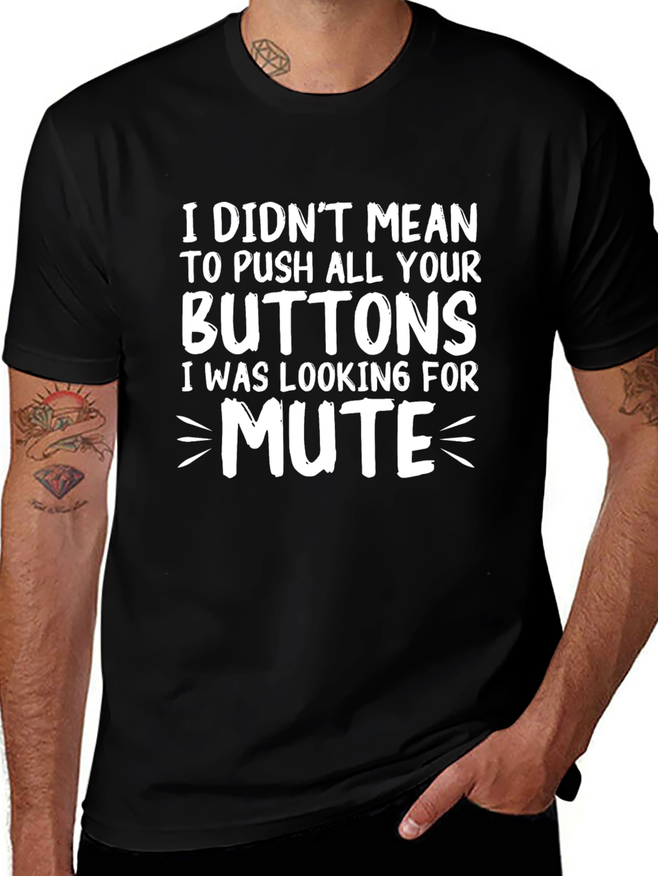 Funny Mute Button Graphic T-Shirt