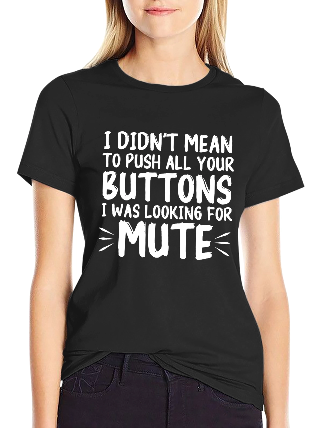 Funny Mute Button Graphic T-Shirt
