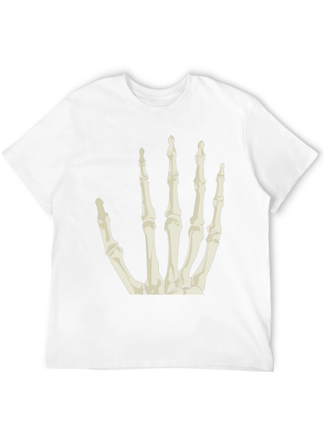 Skeleton Hand Graphic Tee - Black Cotton T-Shirt