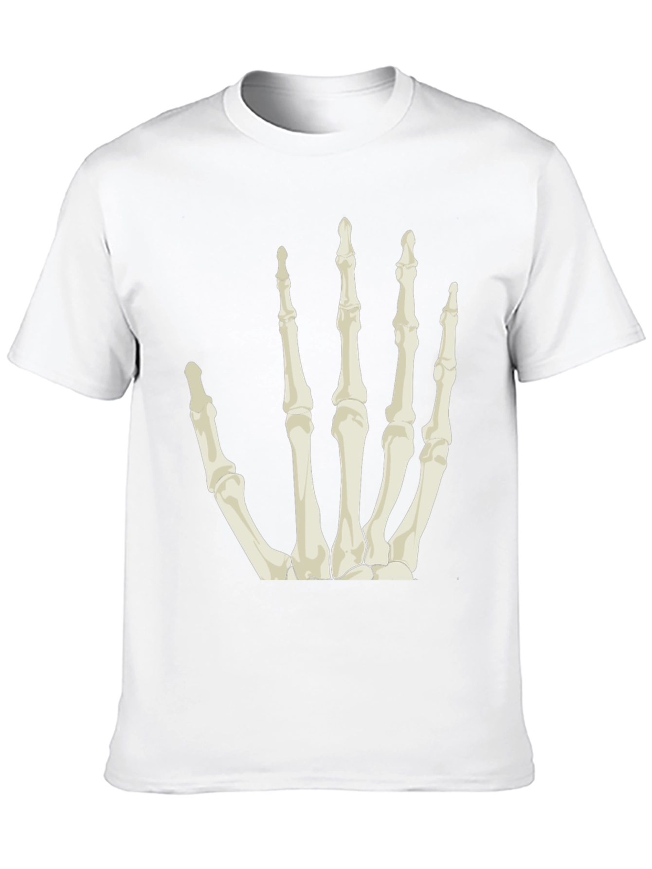 Skeleton Hand Graphic Tee - Black Cotton T-Shirt