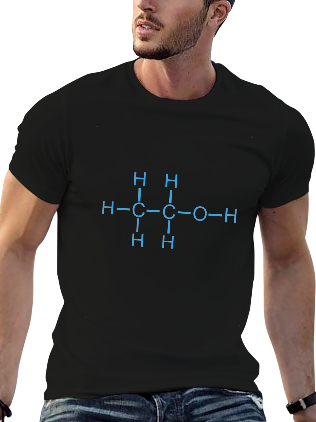 Ethanol Molecule Graphic T-Shirt - Science Tee