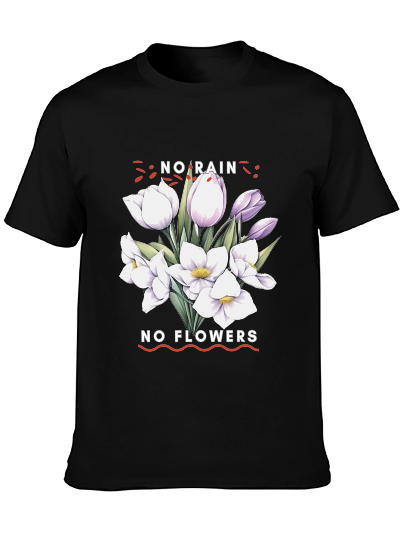 No Rain No Flowers Graphic Tee - Black