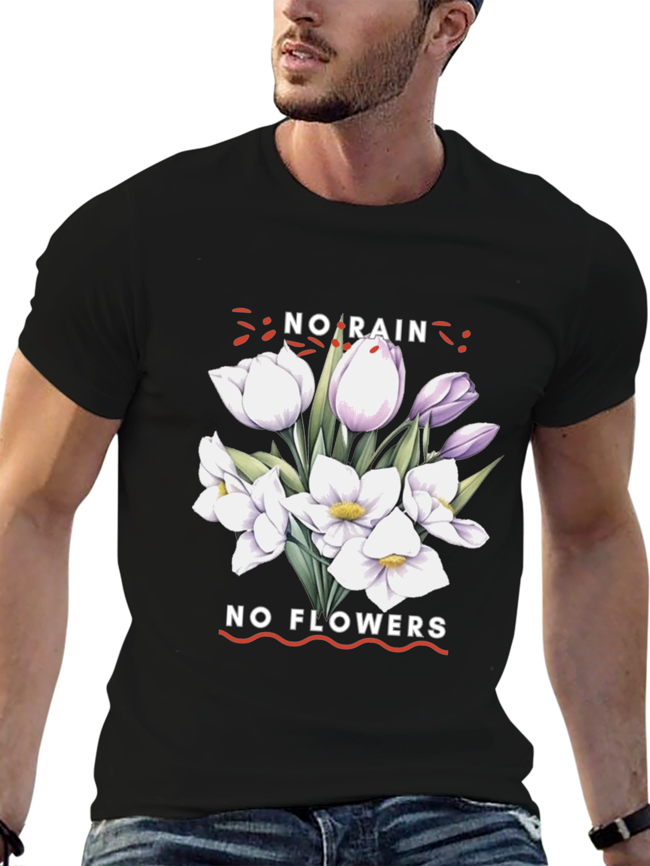 No Rain No Flowers Graphic Tee - Black