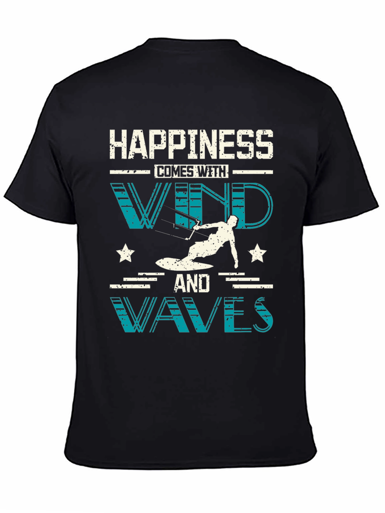 Happiness with Wind and Waves Graphic T-Shirt