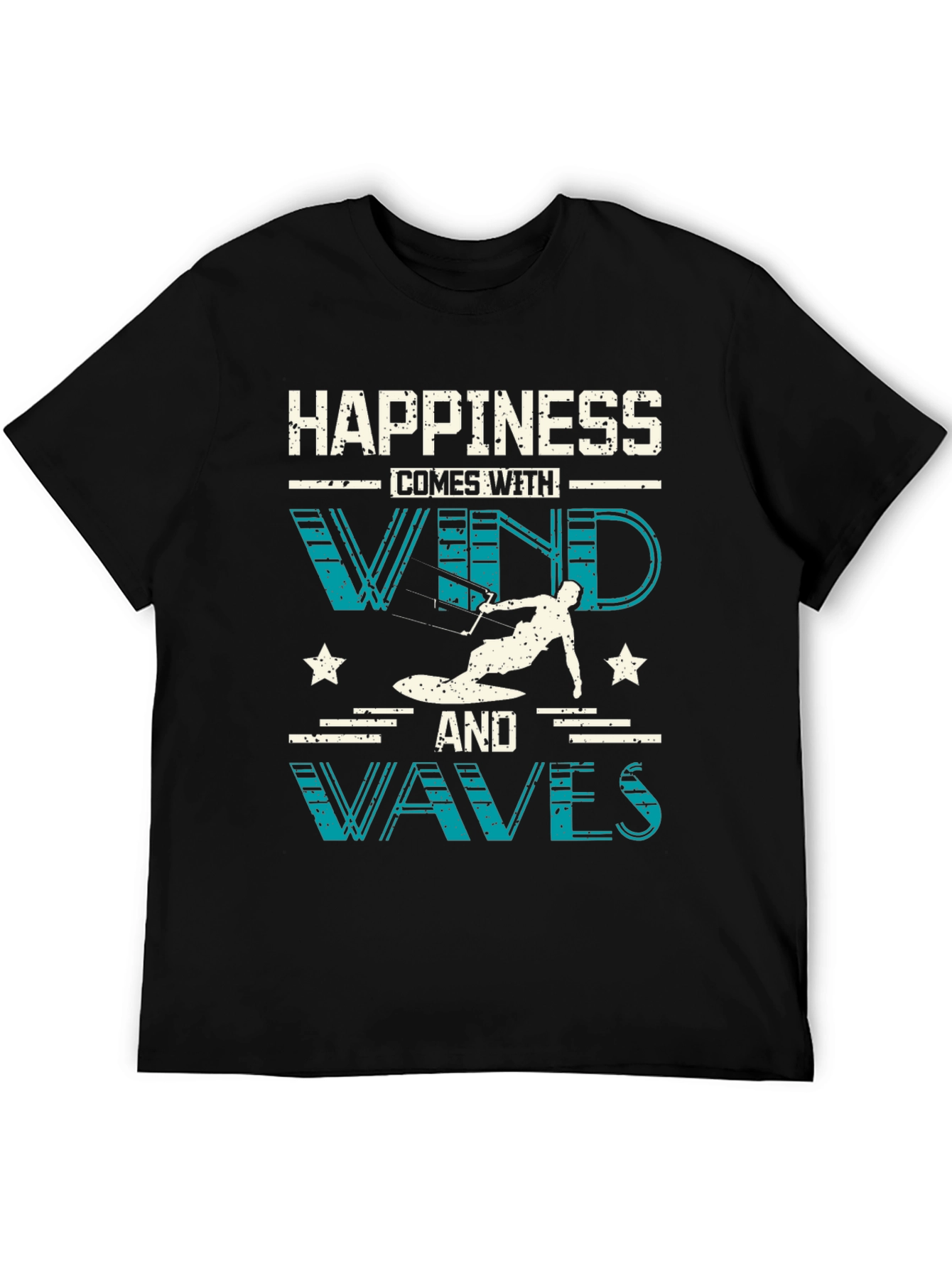 Happiness with Wind and Waves Graphic T-Shirt