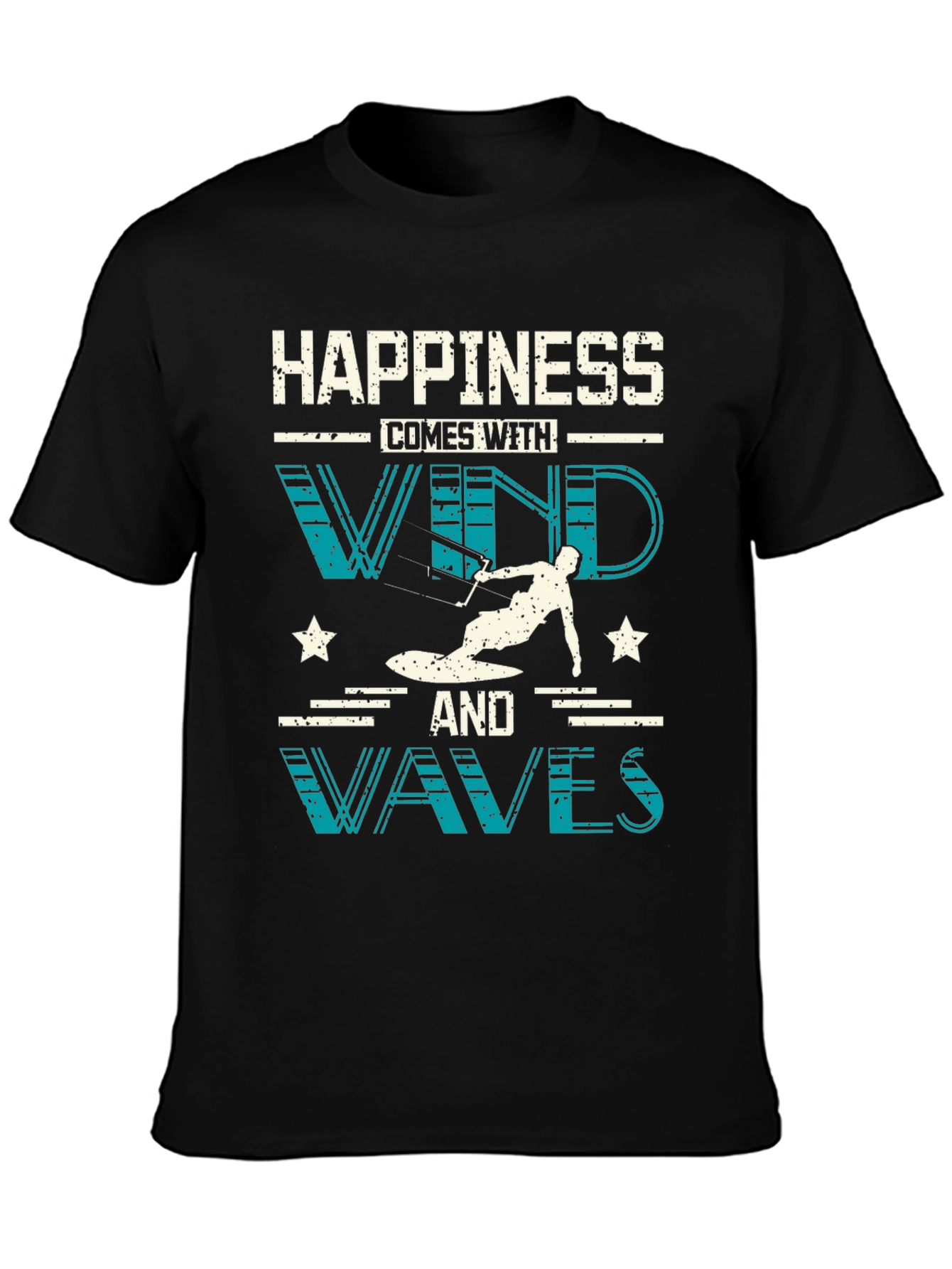 Happiness with Wind and Waves Graphic T-Shirt