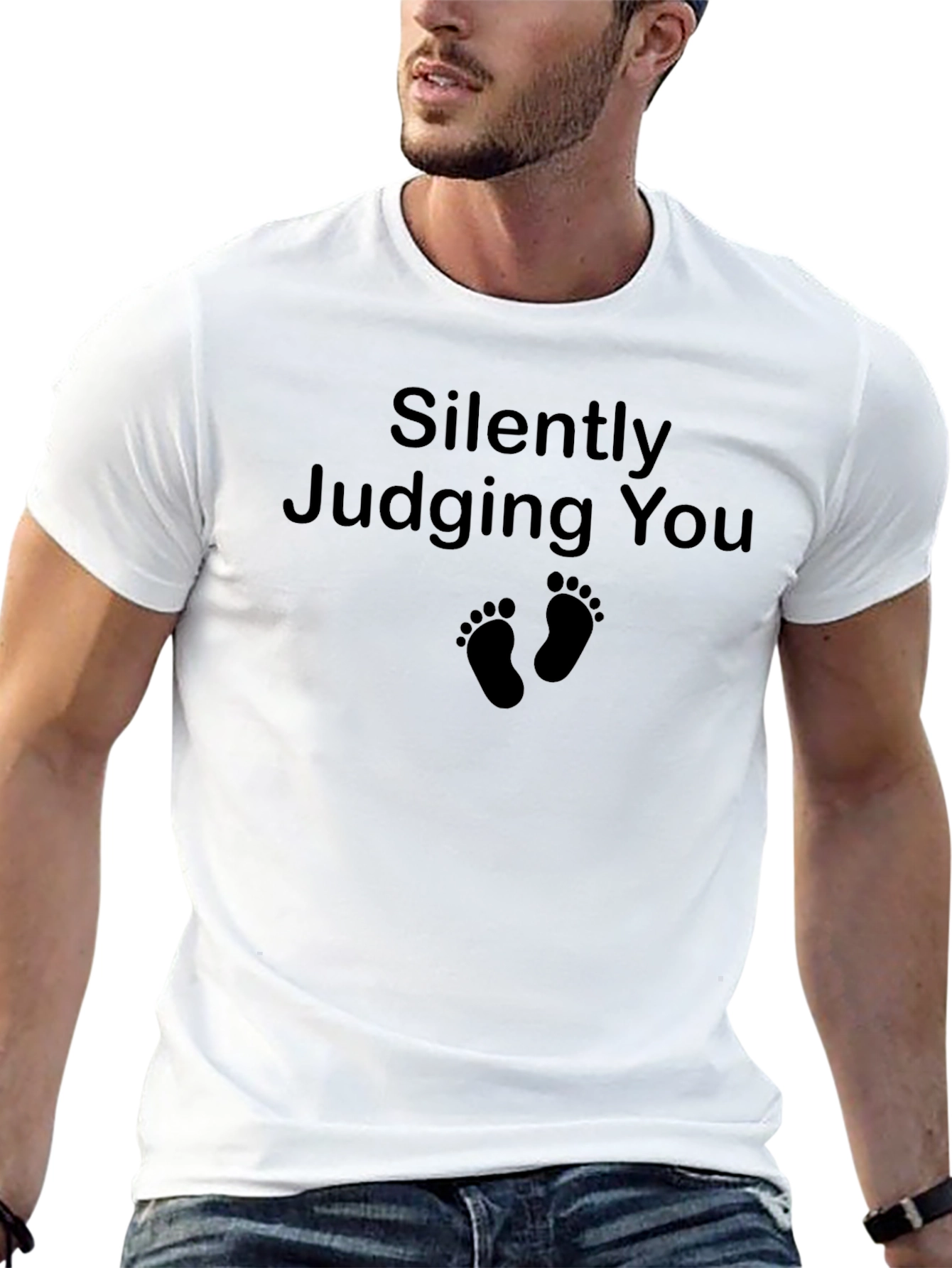 Silently Judging You Graphic Tee - Black