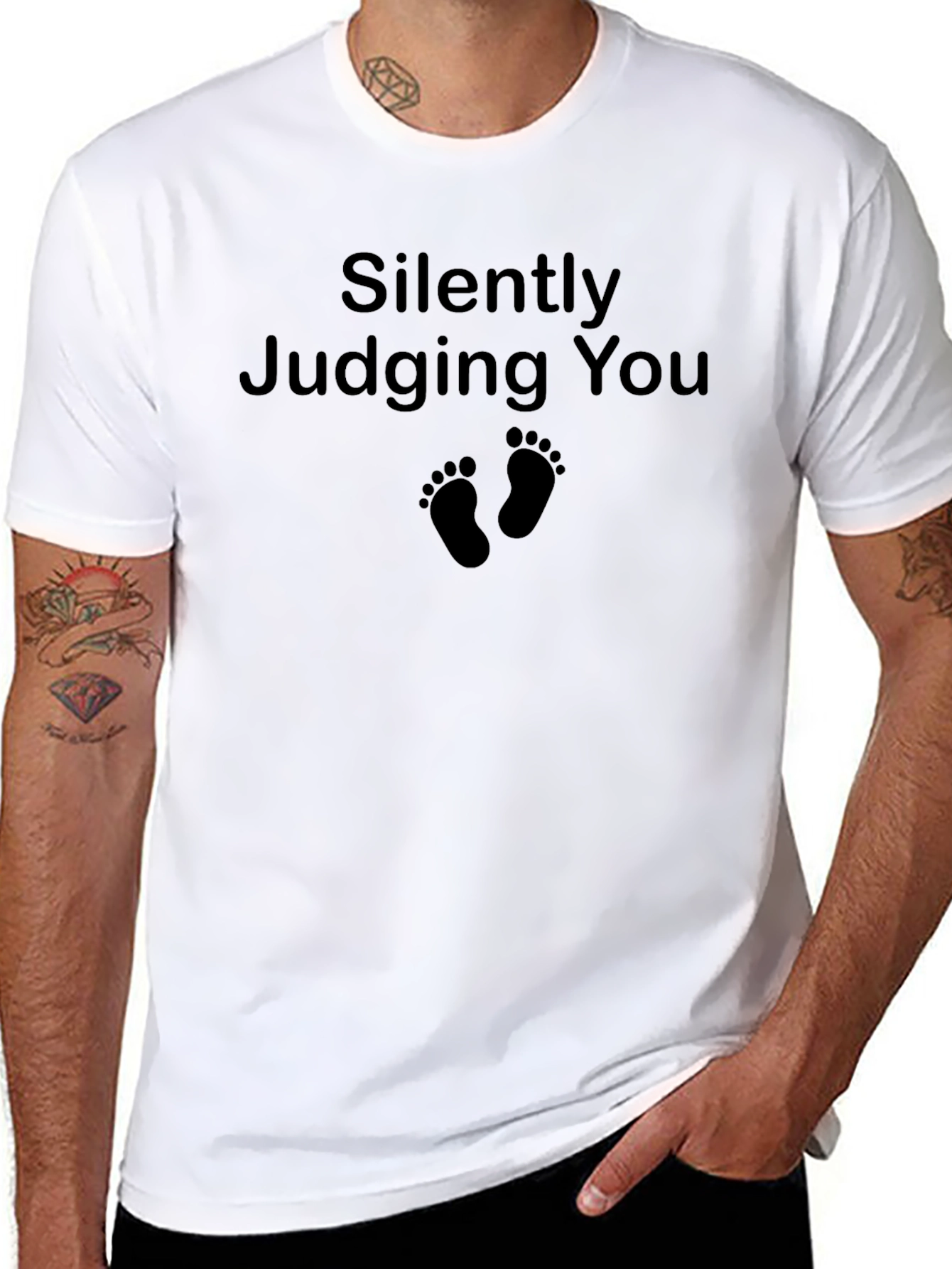 Silently Judging You Graphic Tee - Black