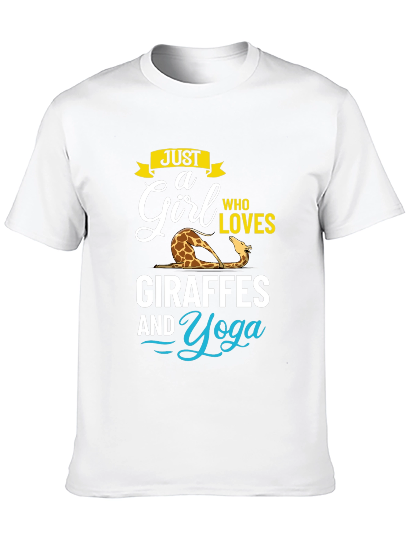 Giraffe Yoga Lover Black T-Shirt