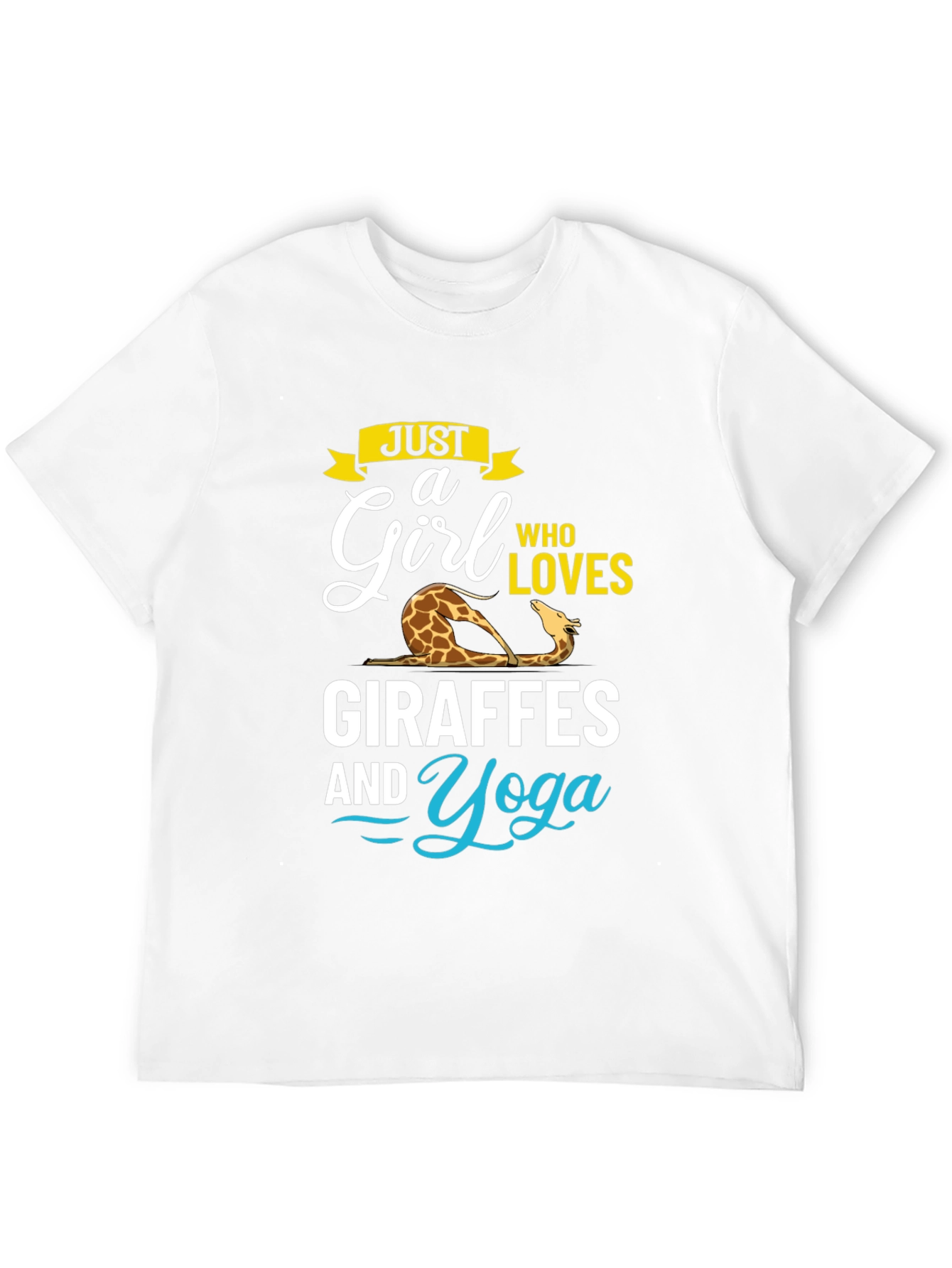 Giraffe Yoga Lover Black T-Shirt