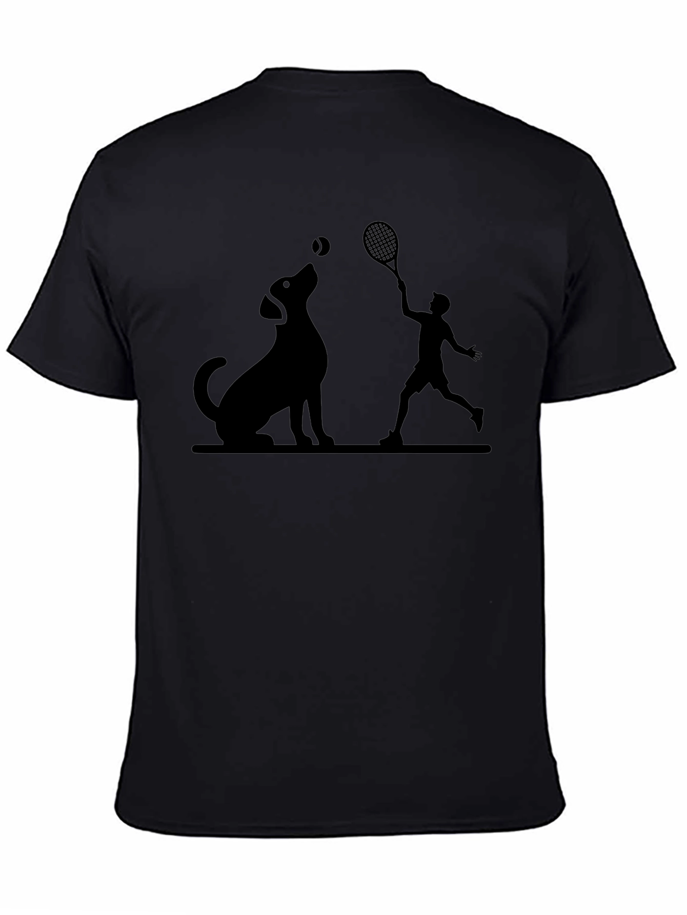 Dog and Tennis Player Graphic Tee