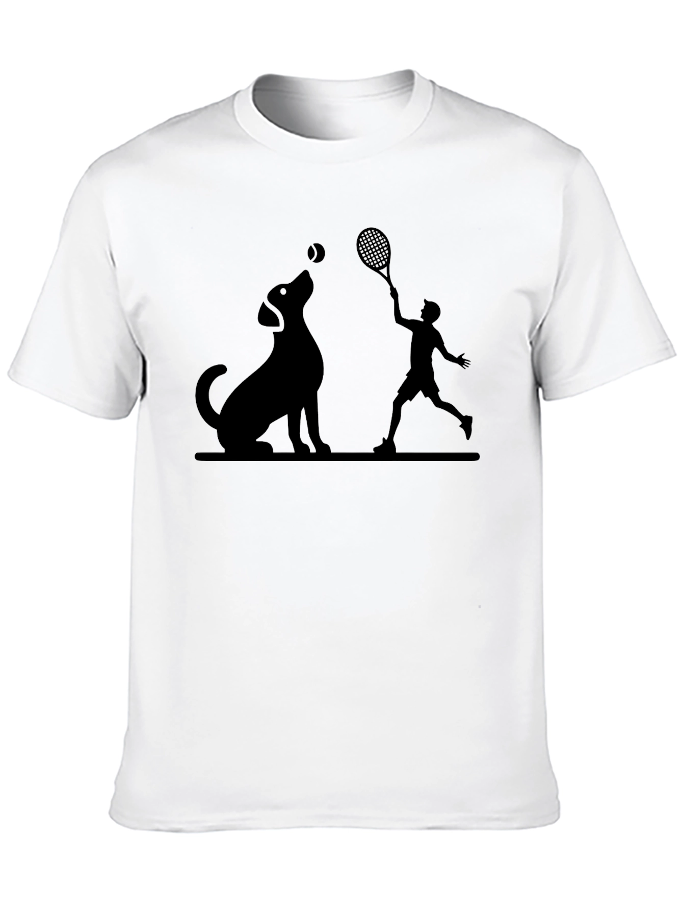 Dog and Tennis Player Graphic Tee
