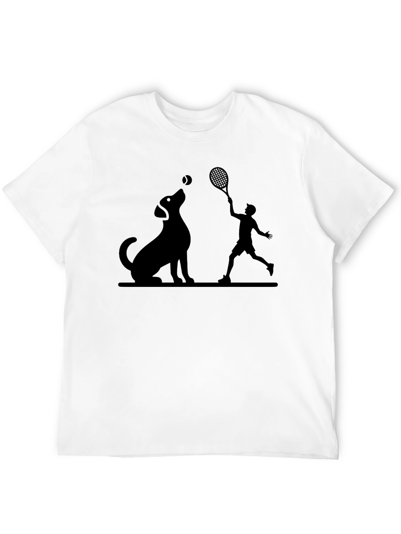 Dog and Tennis Player Graphic Tee