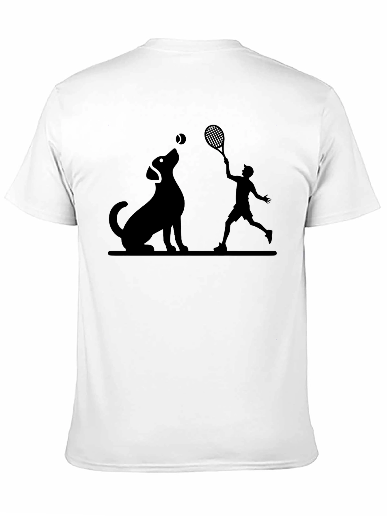 Dog and Tennis Player Graphic Tee
