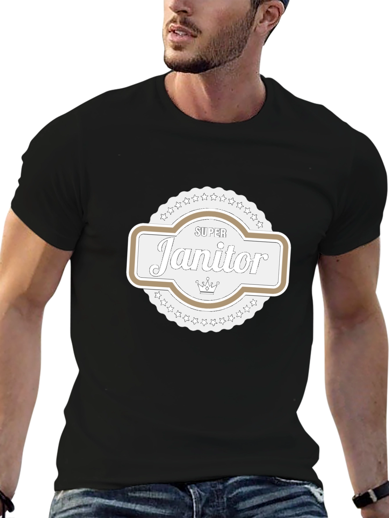 Super Janitor T-Shirt - Black Cotton Tee