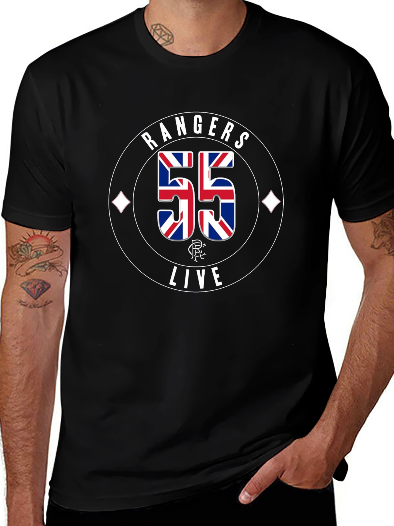 Rangers FC 55 Champions T-Shirt - Black