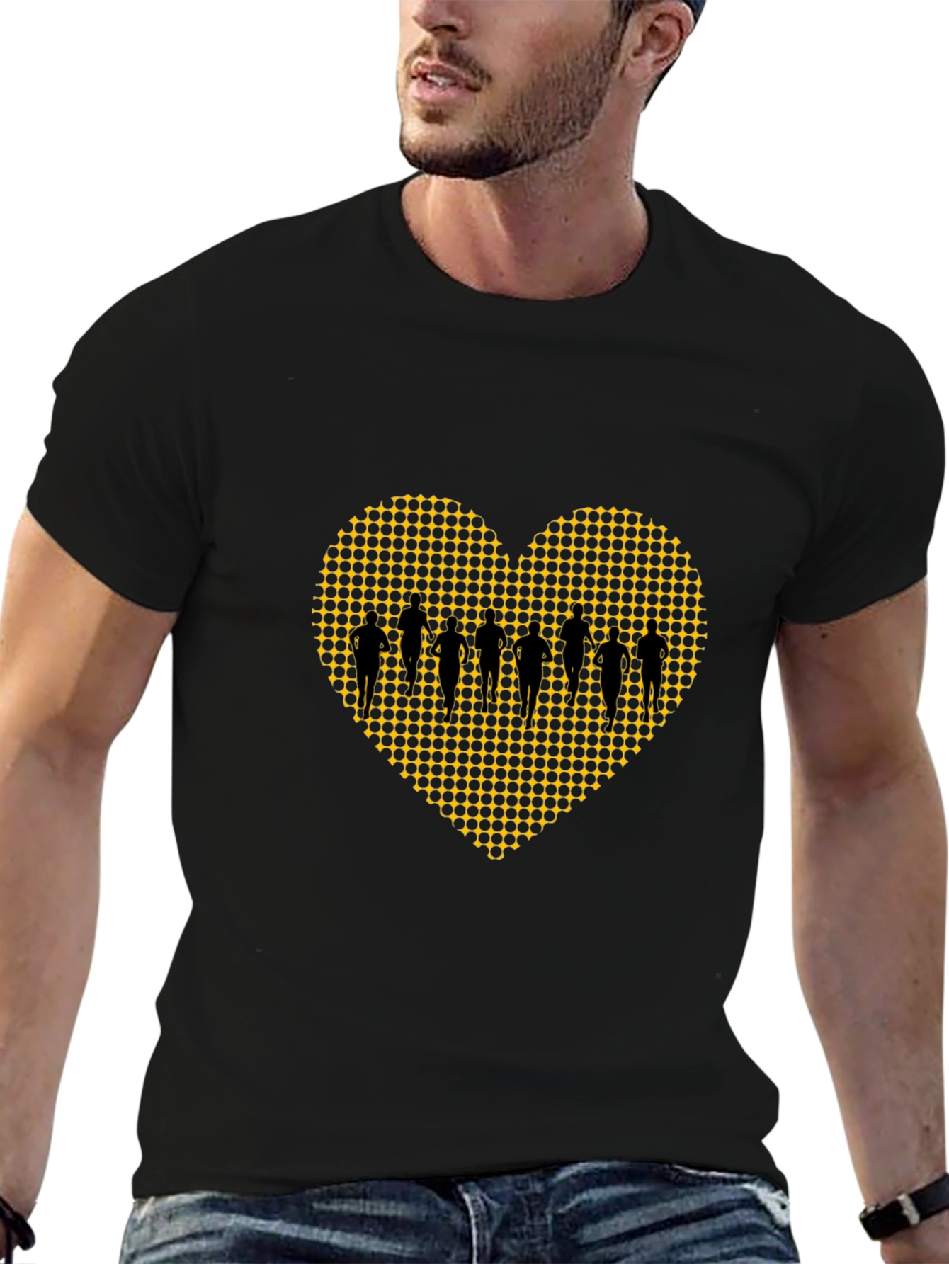Runners Heart Black T-Shirt