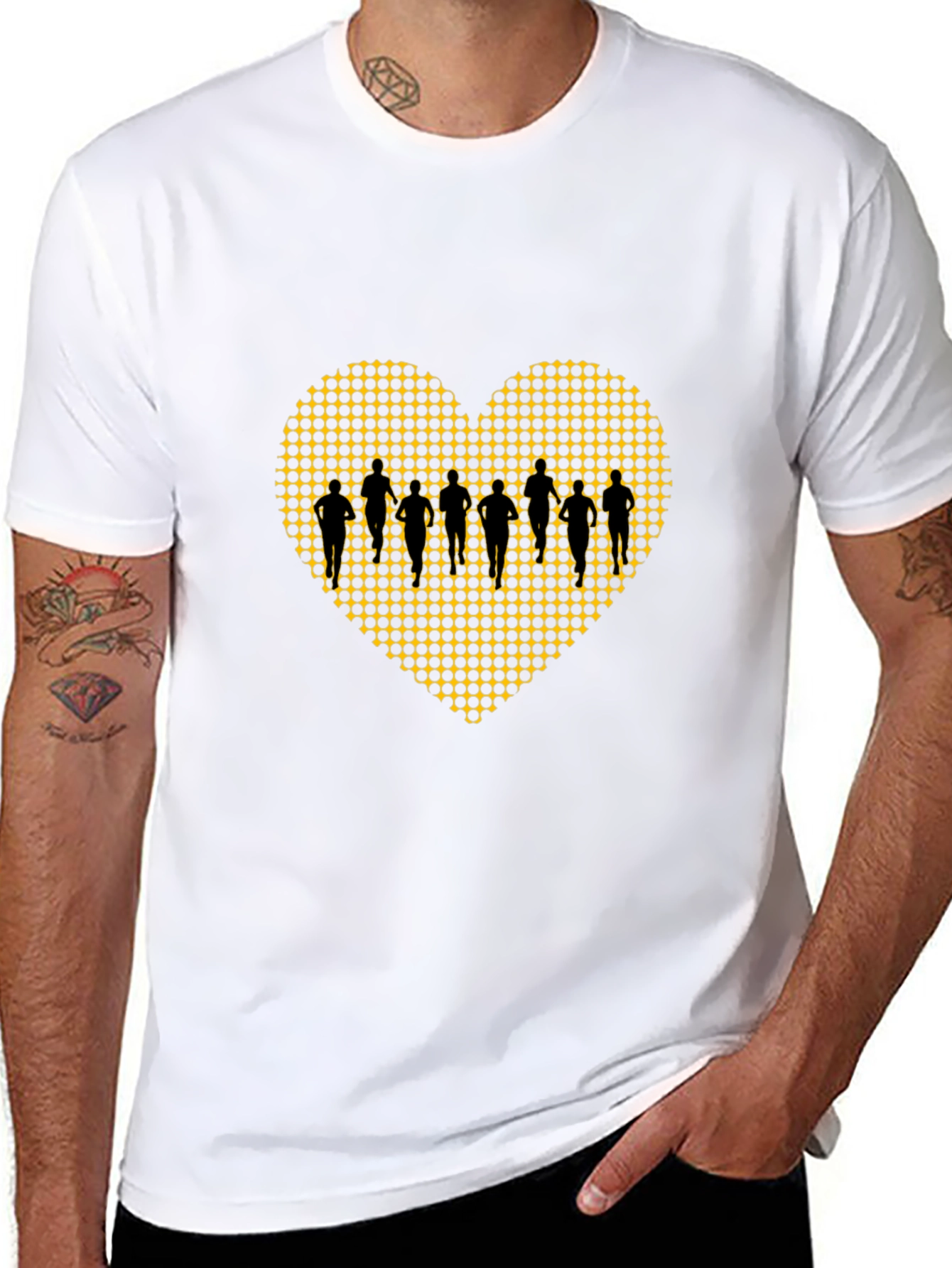 Runners Heart Black T-Shirt
