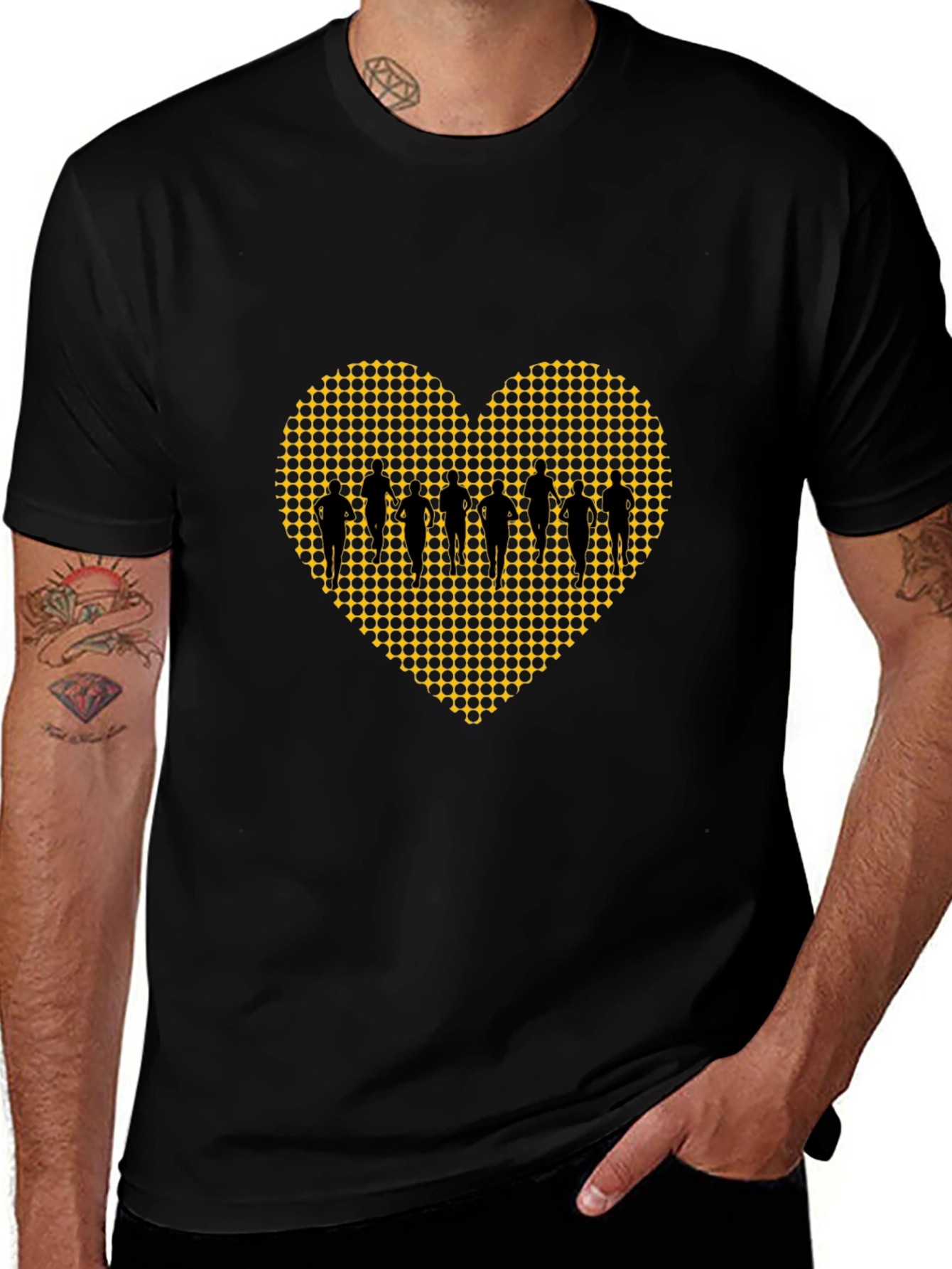 Runners Heart Black T-Shirt