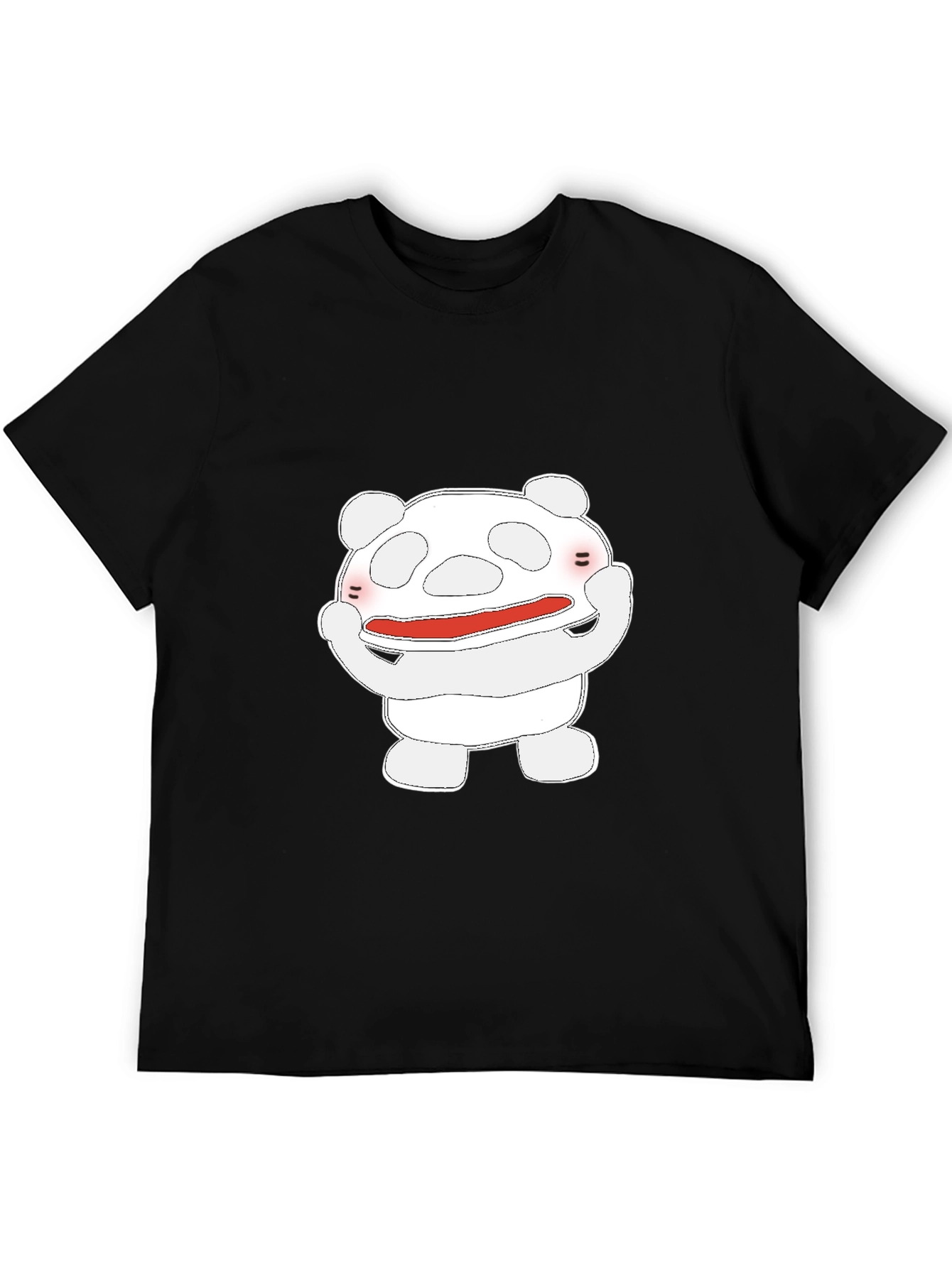 Cute Cartoon Character Graphic T-Shirt - Black