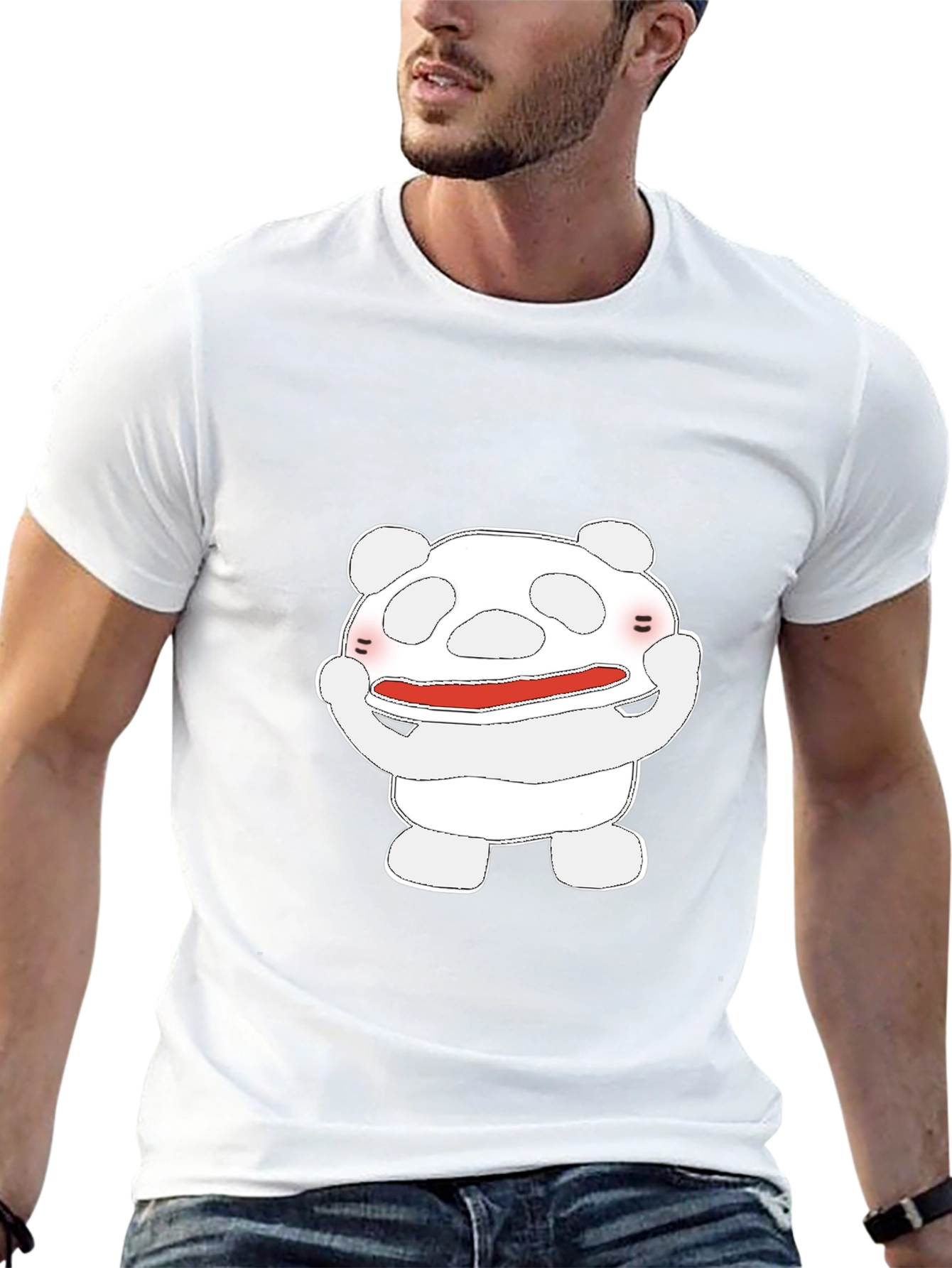 Cute Cartoon Character Graphic T-Shirt - Black