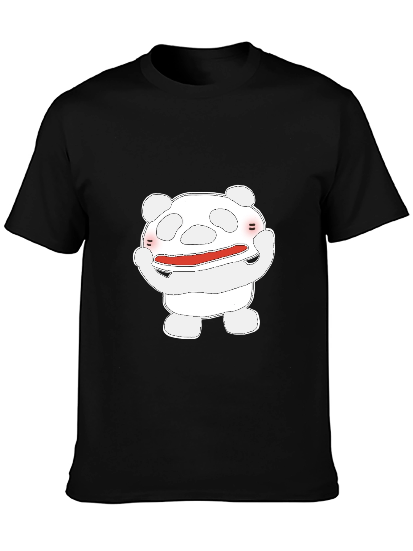 Cute Cartoon Character Graphic T-Shirt - Black