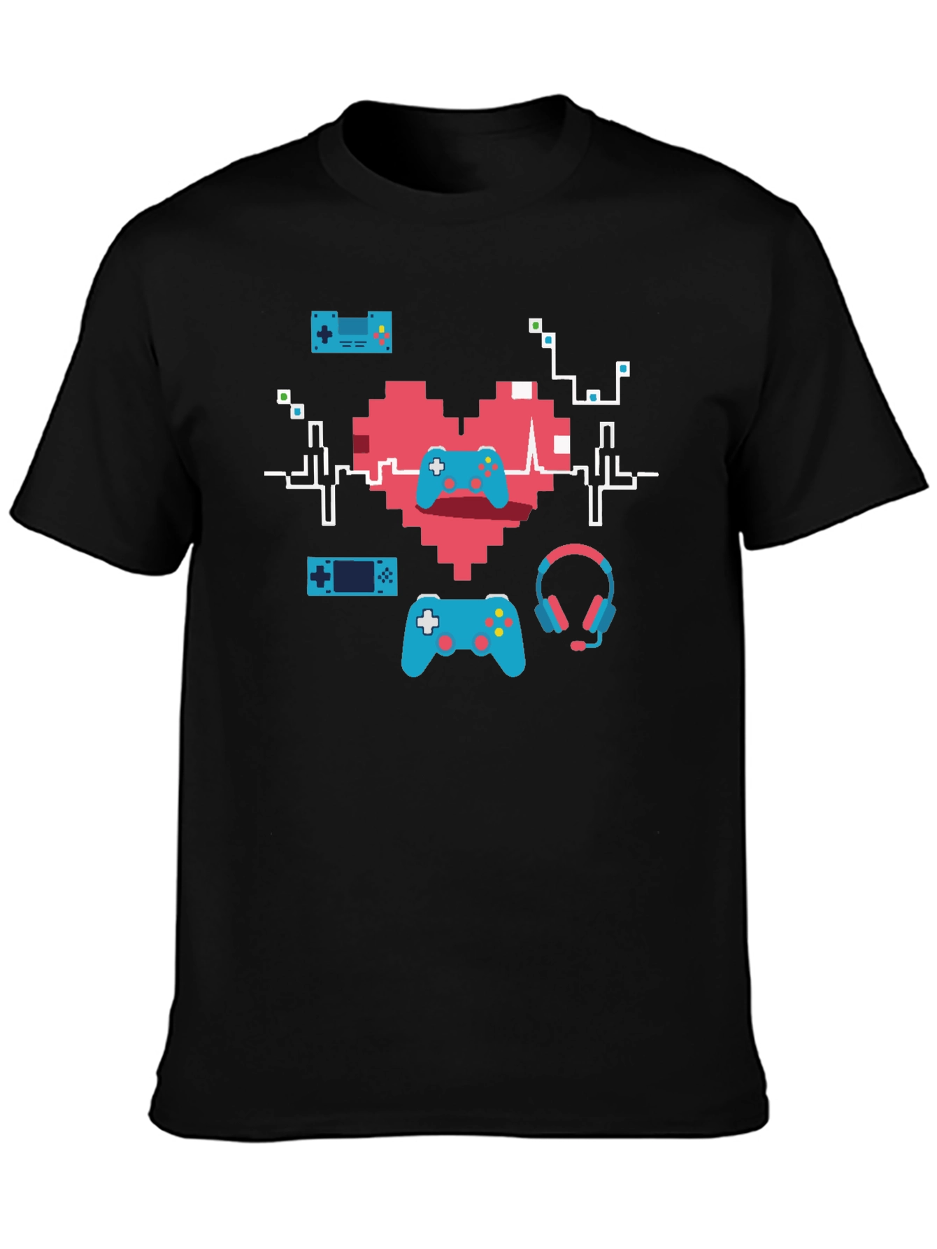 Gamer Heartbeat T-Shirt - Pixel Art Gaming Tee