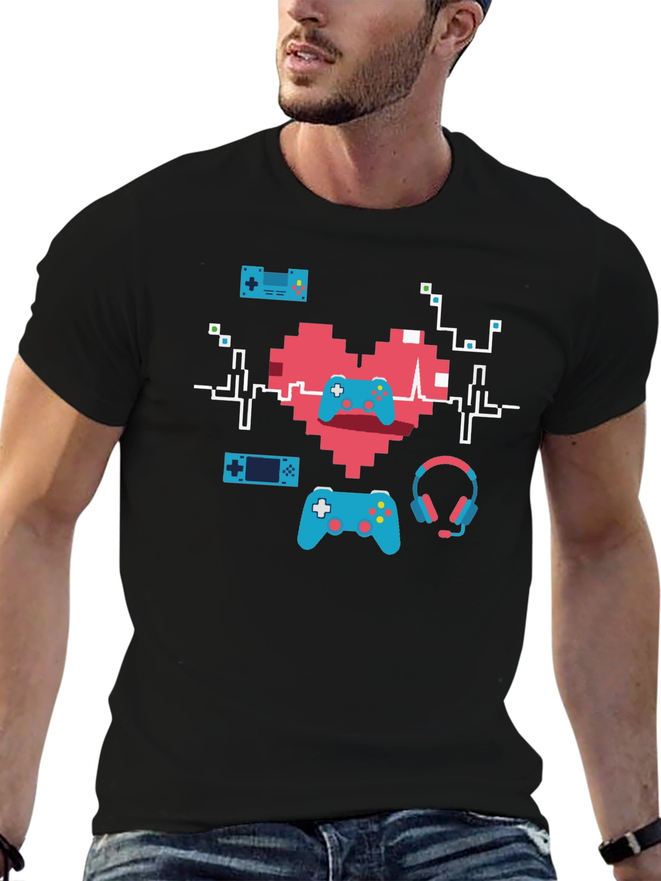 Gamer Heartbeat T-Shirt - Pixel Art Gaming Tee