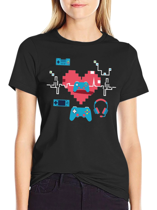 Gamer Heartbeat T-Shirt - Pixel Art Gaming Tee