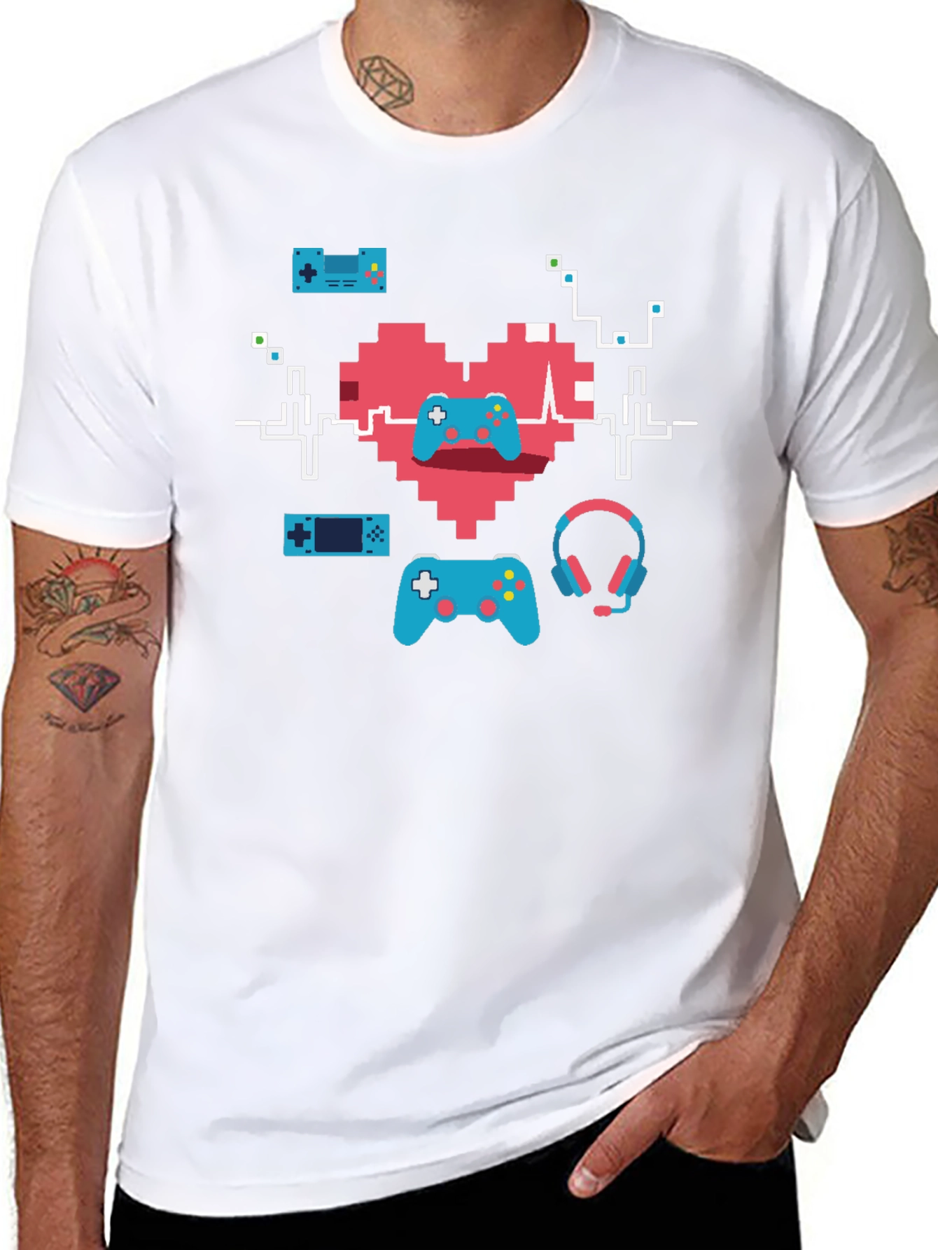 Gamer Heartbeat T-Shirt - Pixel Art Gaming Tee