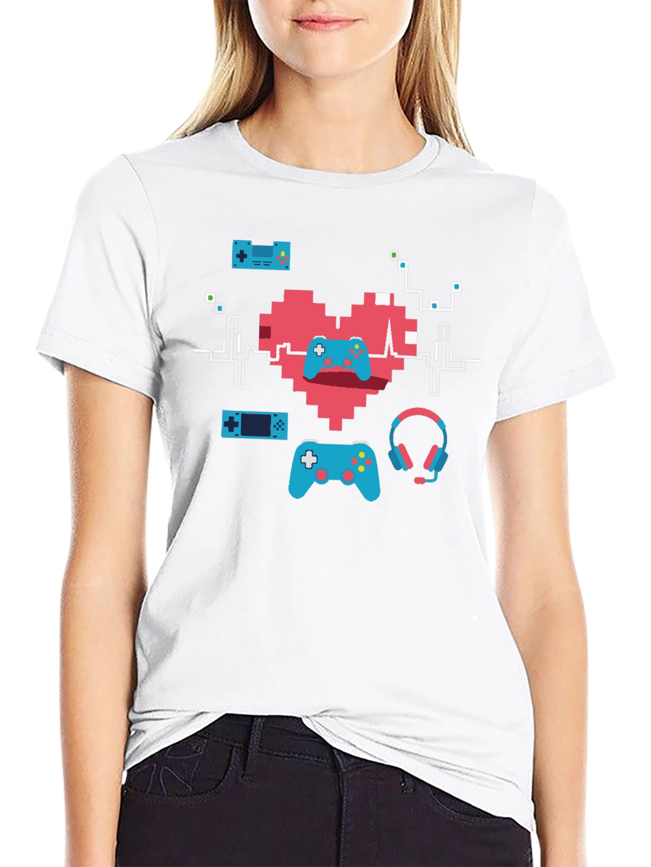 Gamer Heartbeat T-Shirt - Pixel Art Gaming Tee