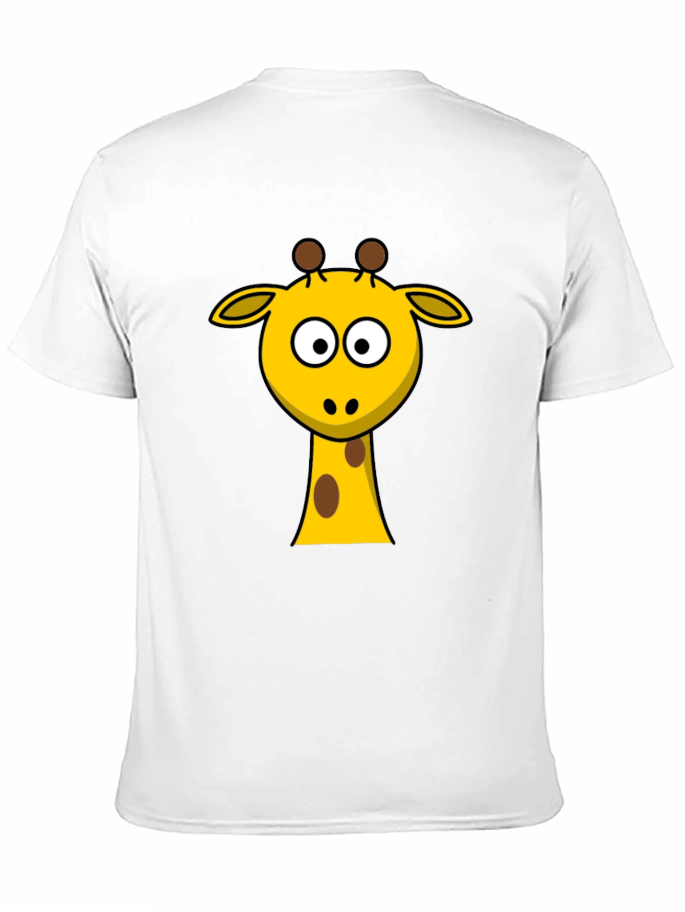Cartoon Giraffe T-Shirt - Black Cotton Tee