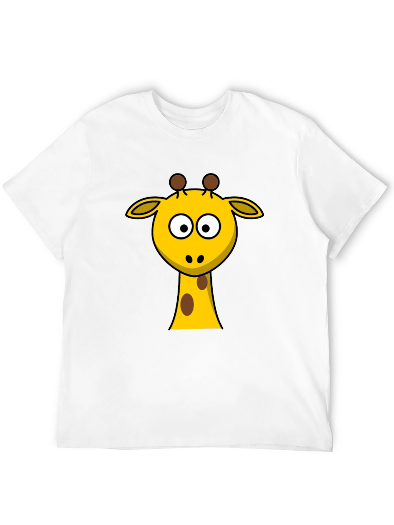 Cartoon Giraffe T-Shirt - Black Cotton Tee