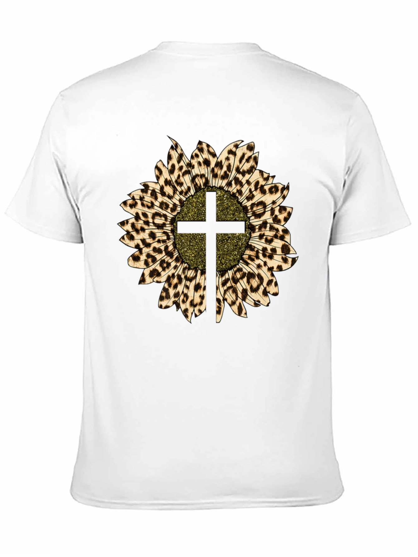 Leopard Sunflower Cross Graphic Tee