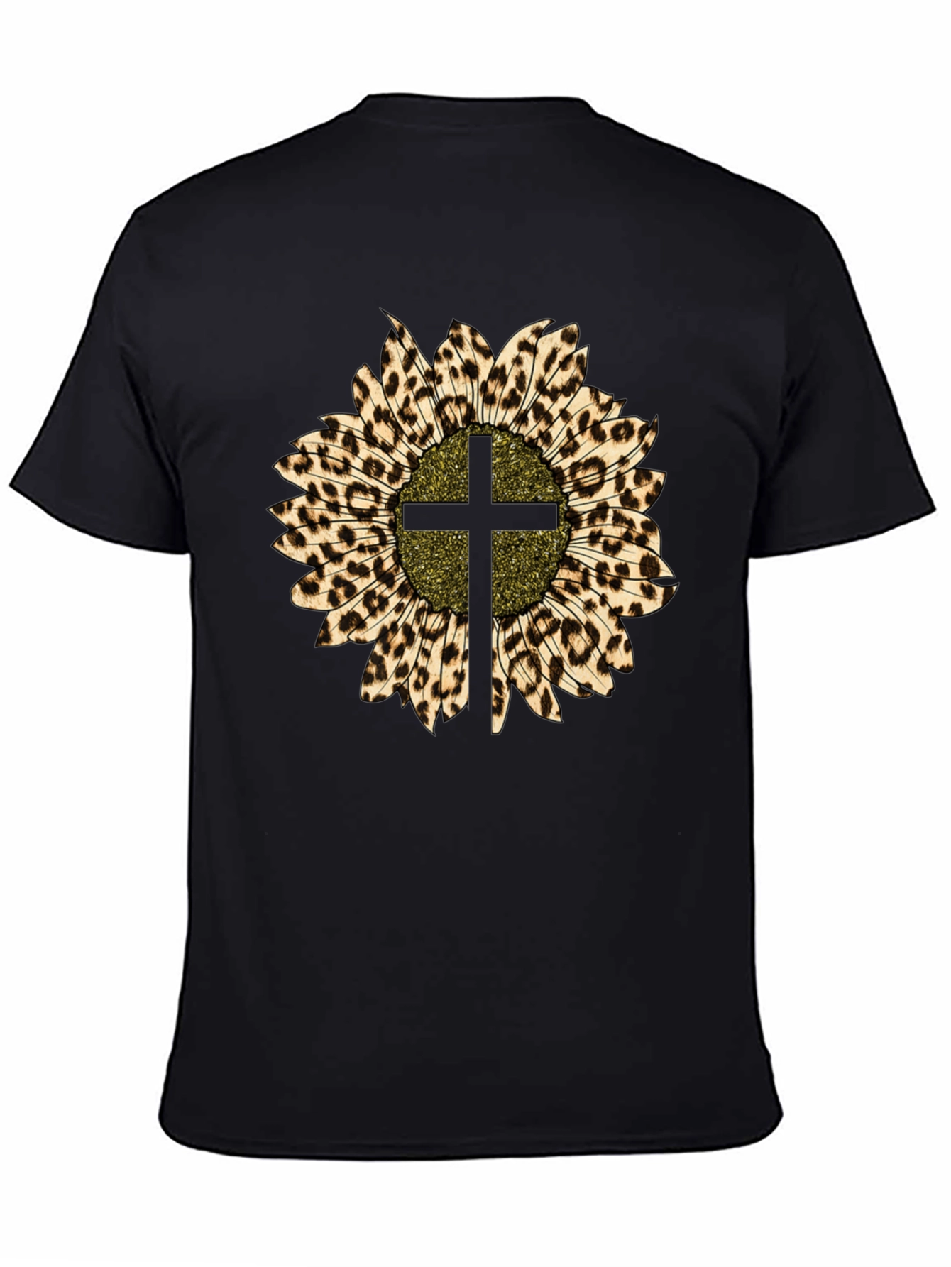 Leopard Sunflower Cross Graphic Tee